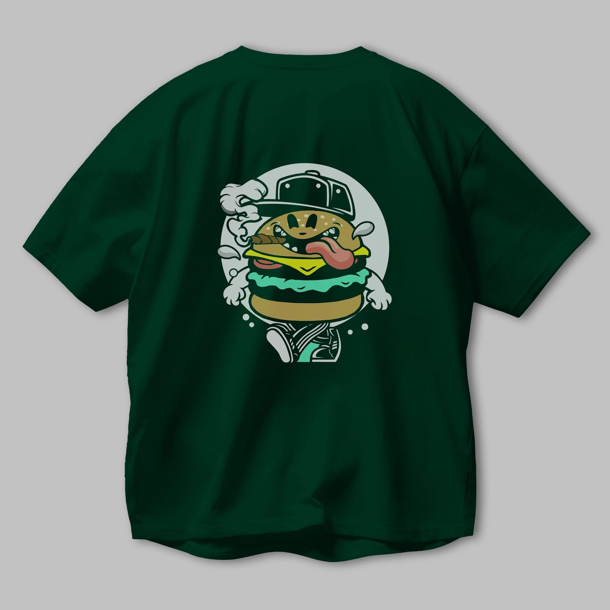 Burger Guy Arka Baskılı Oversize t-shirt Erkek Kadın Unisex %100 Pamuk tişort