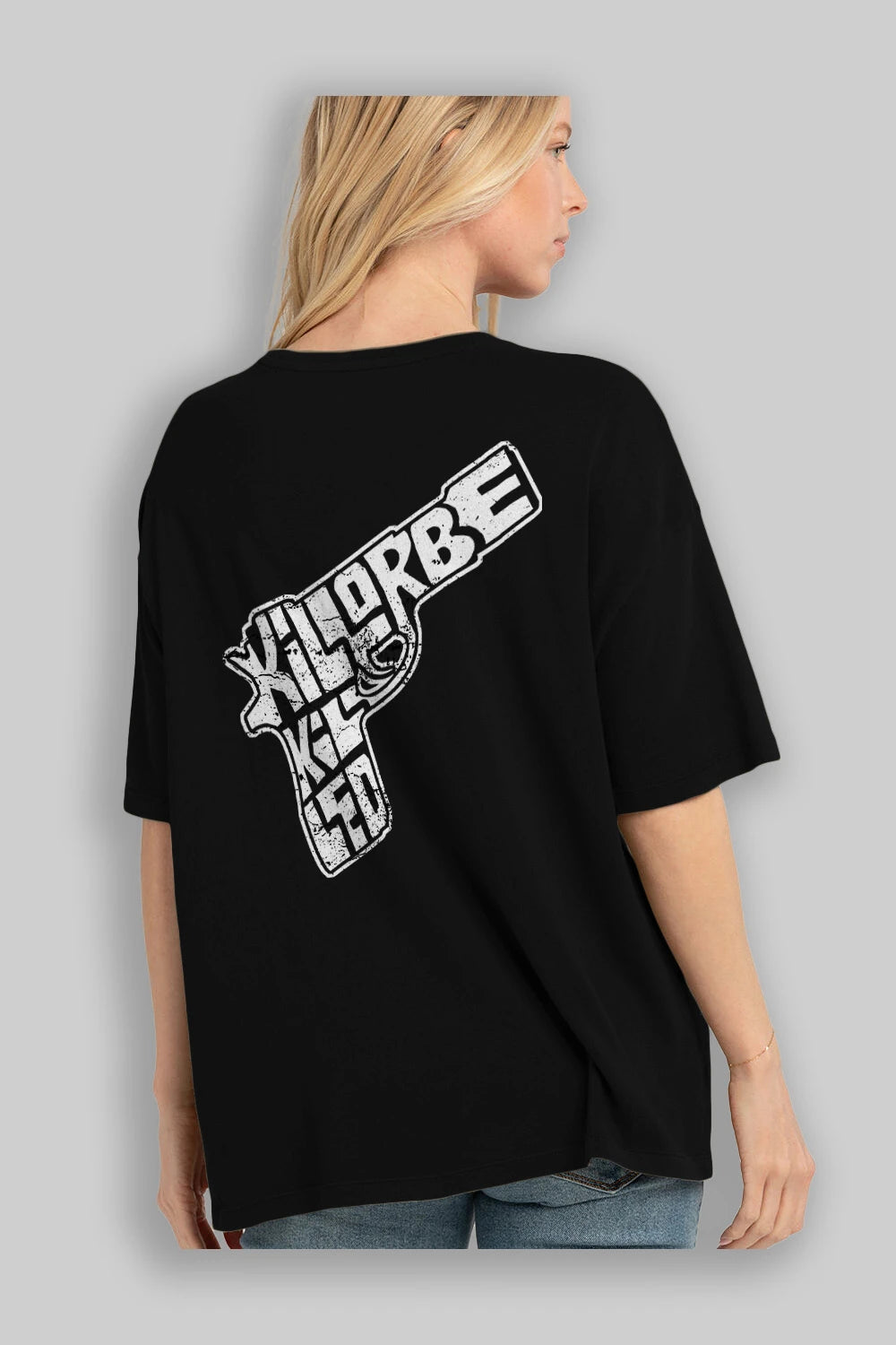 Kill Or Be Killed Arka Baskılı Oversize t-shirt %100 pamuk Erkek Kadın Unisex
