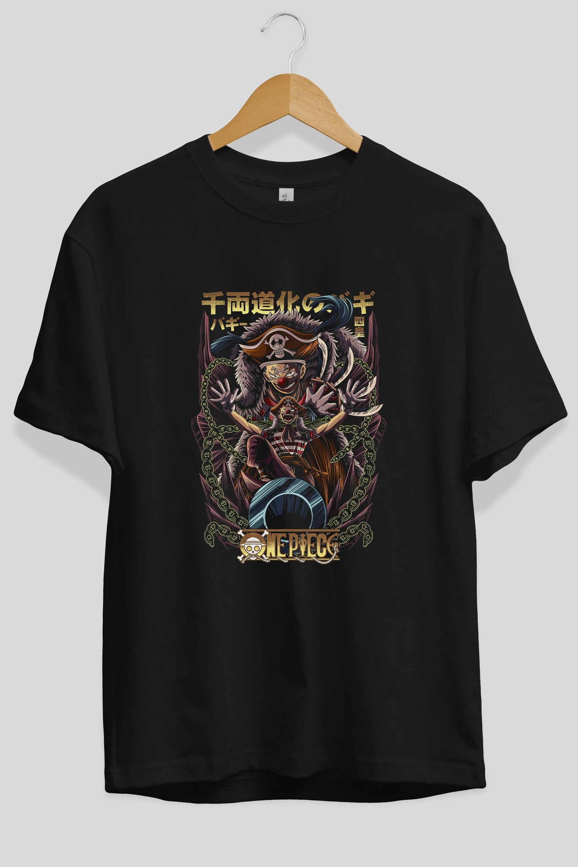ONE PIECE (5) Anime Ön Baskılı Oversize t-shirt %100 pamuk Erkek Kadın Unisex