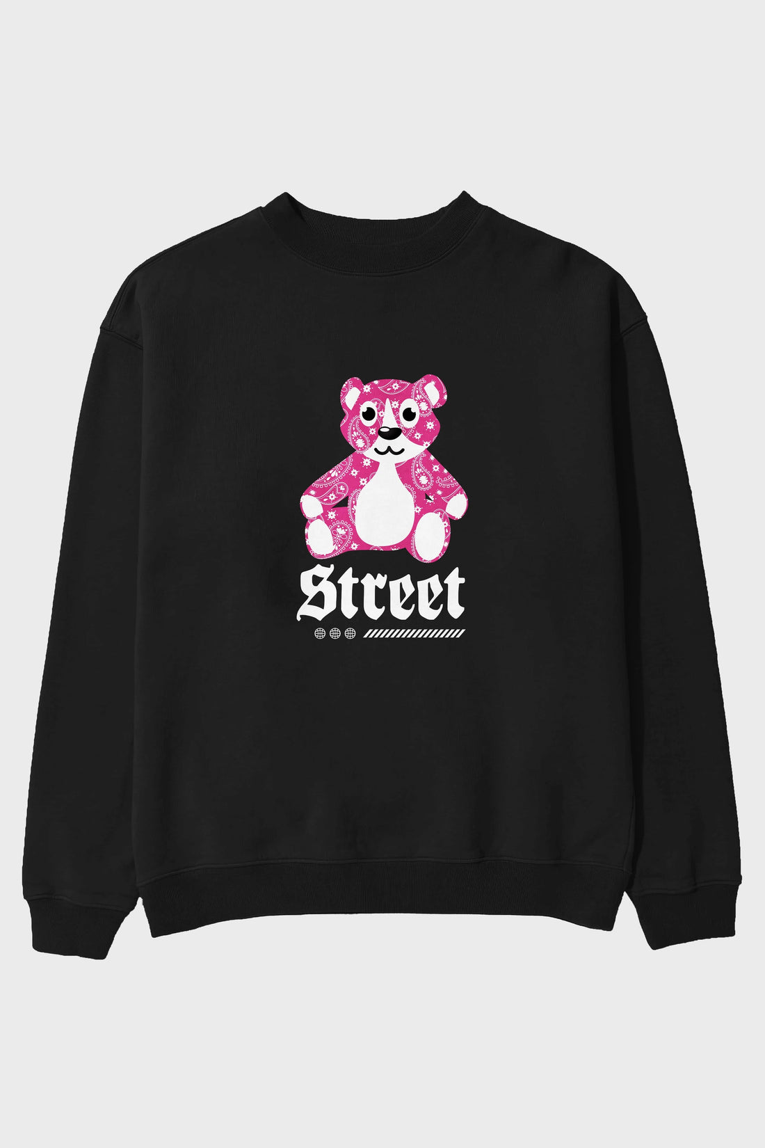 Street Bear Ön Baskılı Oversize Sweatshirt Erkek Kadın Unisex