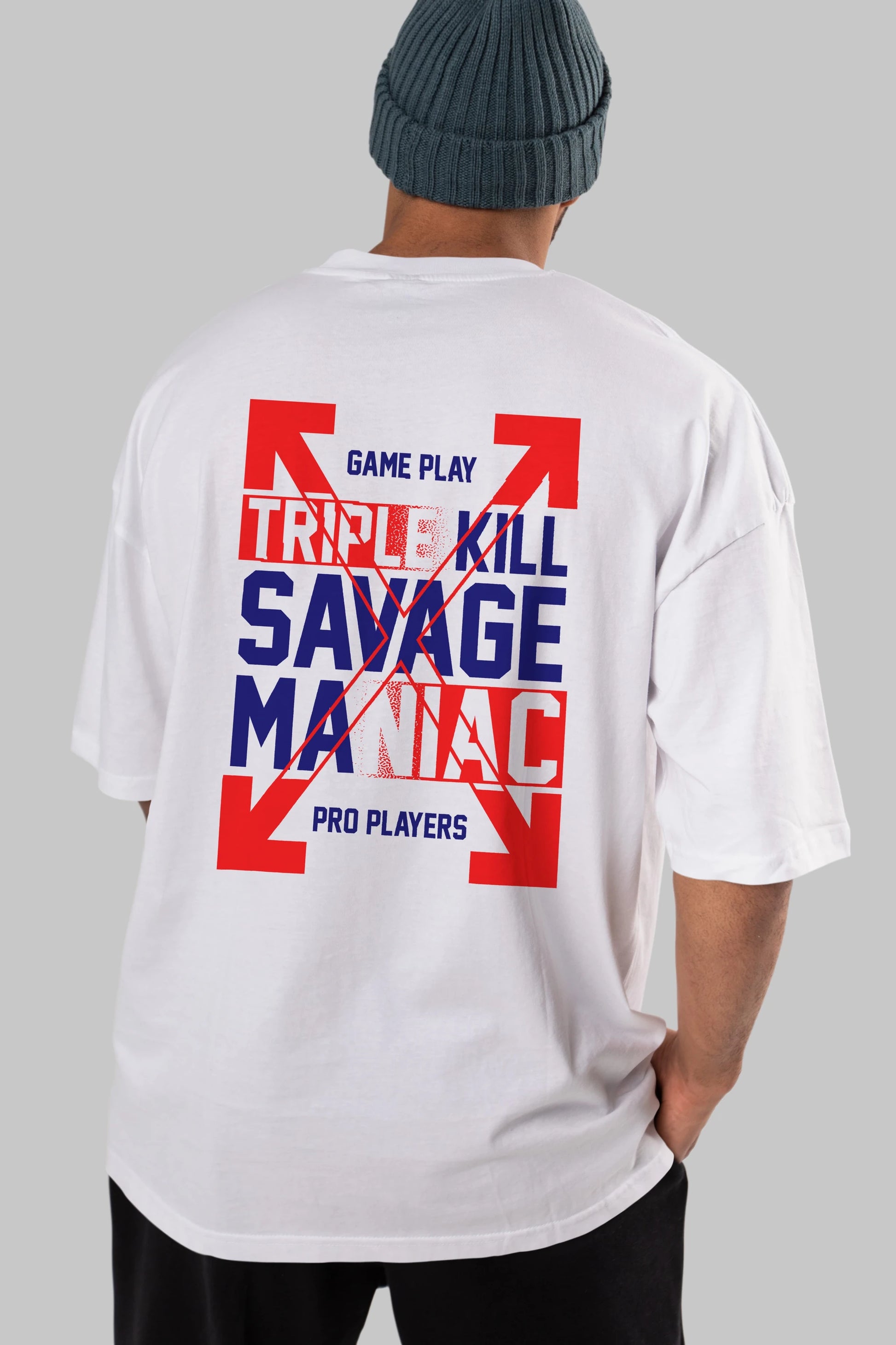 Kill Savage Arka Baskılı Oversize t-shirt Erkek Kadın Unisex