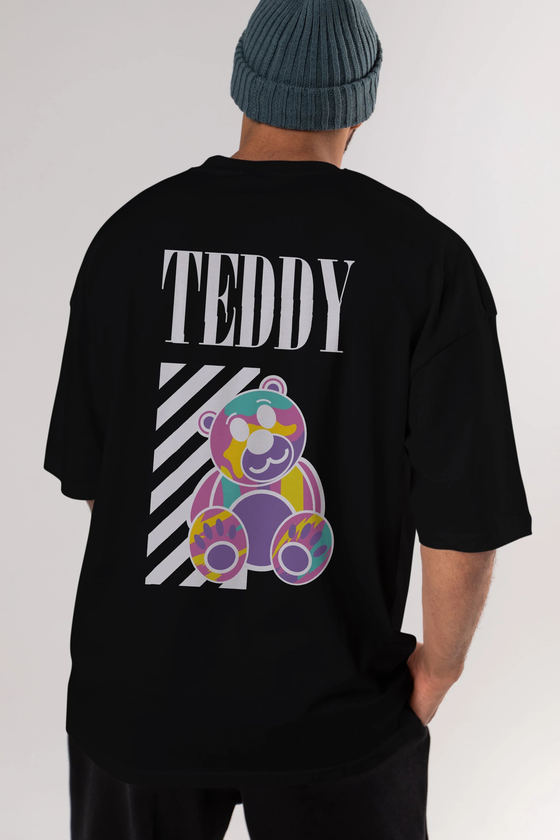 Teddy Bear 2 Arka Baskılı Oversize t-shirt Erkek Kadın Unisex