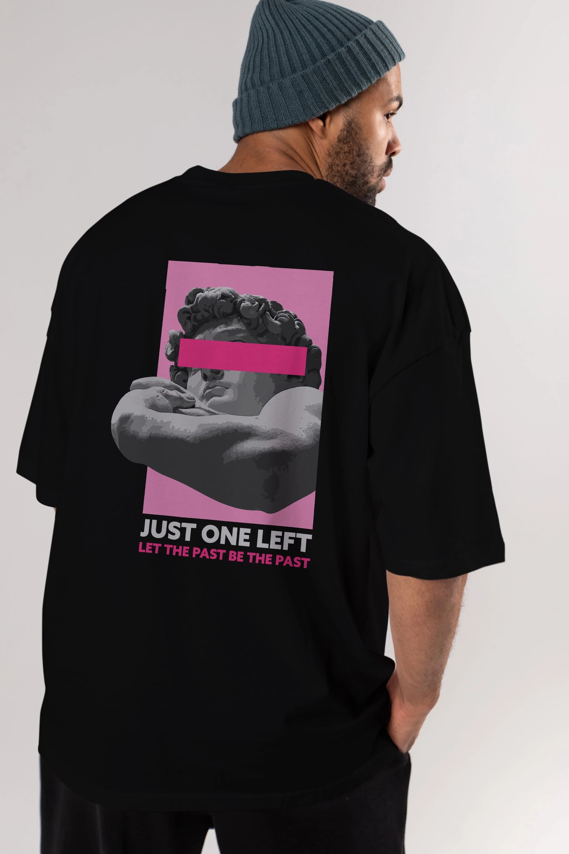 Just One Left Arka Baskılı Oversize t-shirt Erkek Kadın Unisex