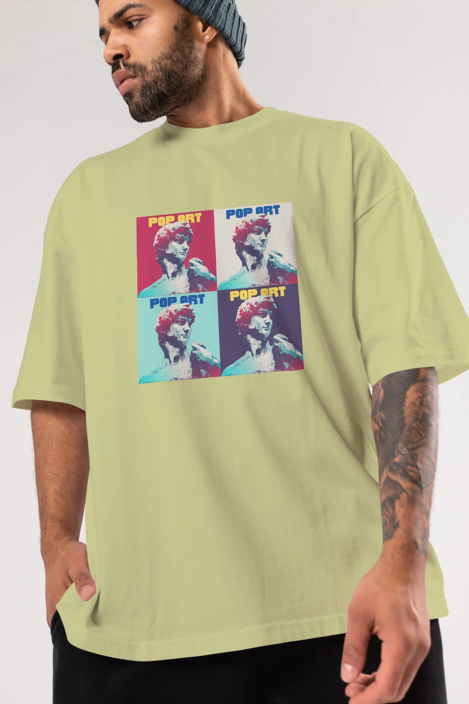 Creative Pop Art Ön Baskılı Oversize t-shirt Erkek Kadın Unisex
