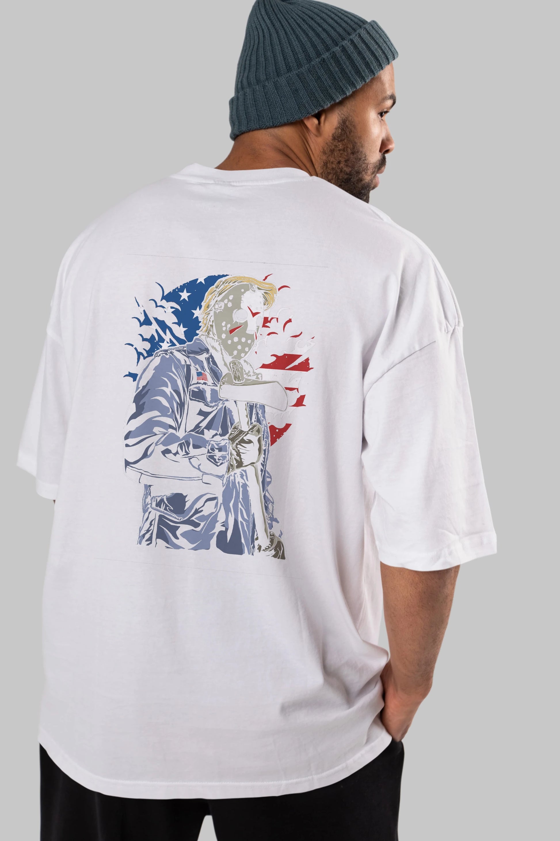 American Killer Arka Baskılı Oversize t-shirt Erkek Kadın Unisex %100 Pamuk