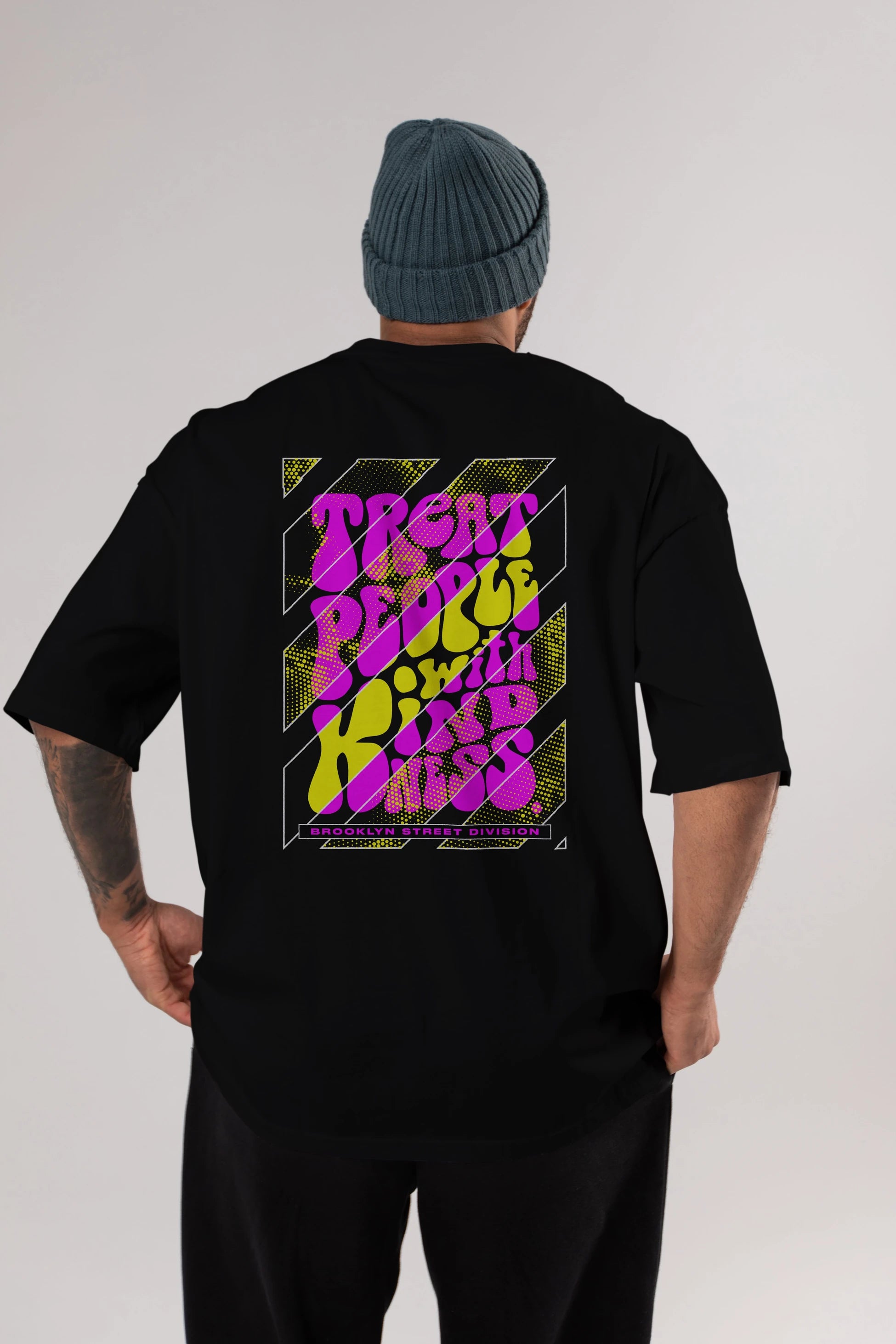 Treat People Arka Baskılı Oversize t-shirt Erkek Kadın Unisex