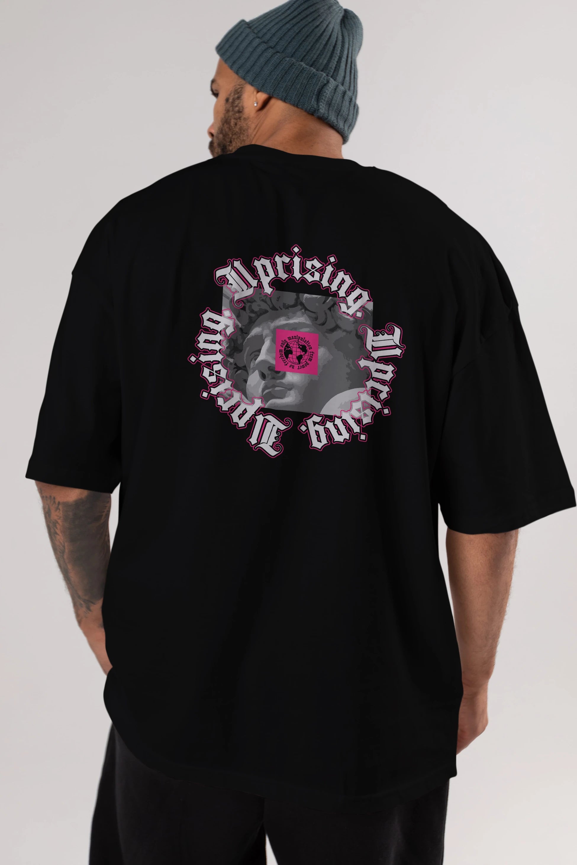 Uprising Arka Baskılı Oversize t-shirt Erkek Kadın Unisex