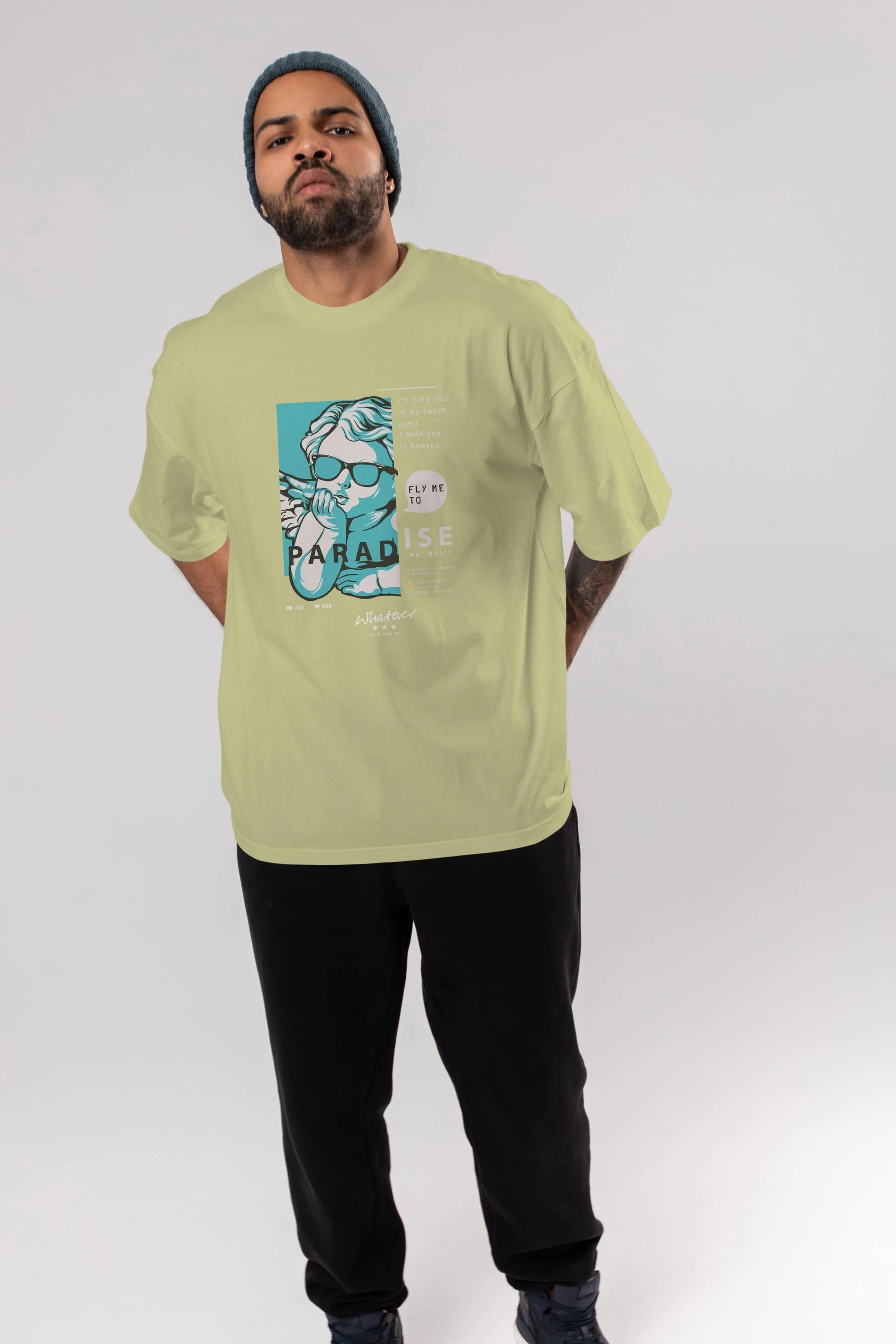 Paradise Fly to Me Ön Baskılı Oversize t-shirt Erkek Kadın Unisex