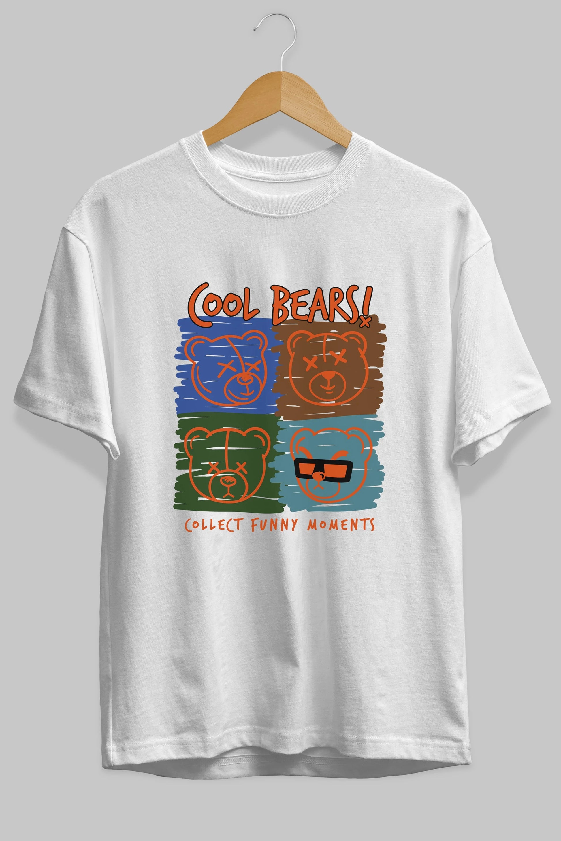 Cool Bears Ön Baskılı Oversize t-shirt Erkek Kadın Unisex