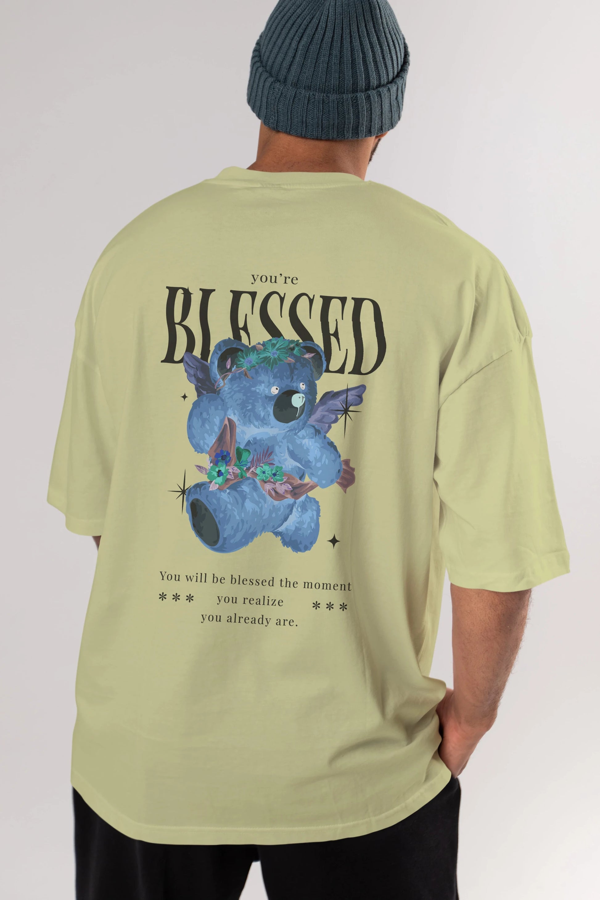 You are Blessed Bear Arka Baskılı Oversize t-shirt Erkek Kadın Unisex