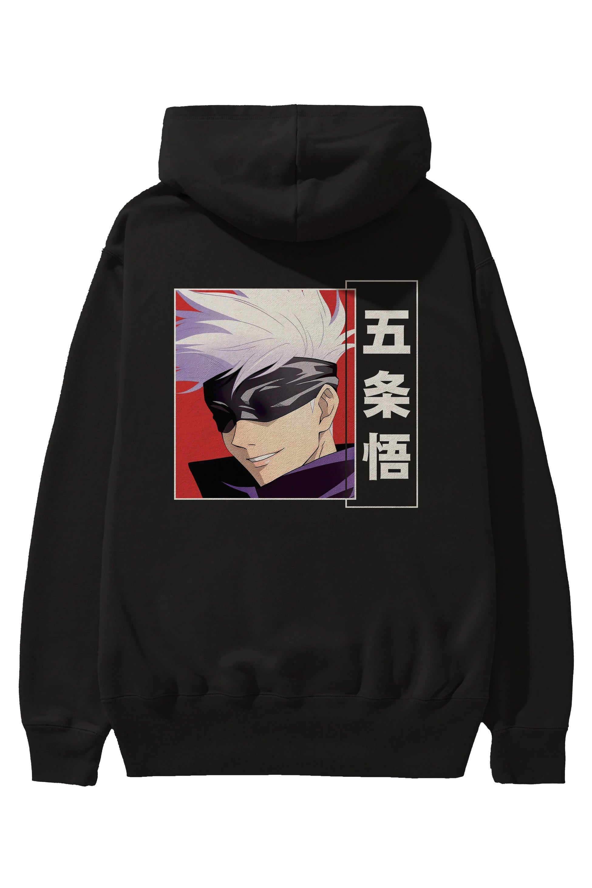 SATORU GOJO Anime Arka Baskılı Hoodie Oversize Kapüşonlu Sweatshirt Erkek Kadın Unisex