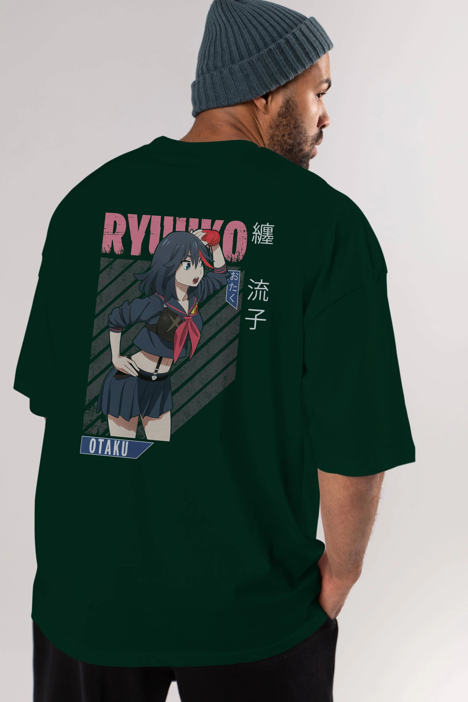 Ryuuko Matoi 6 Anime Arka Baskılı Oversize t-shirt Erkek Kadın Unisex