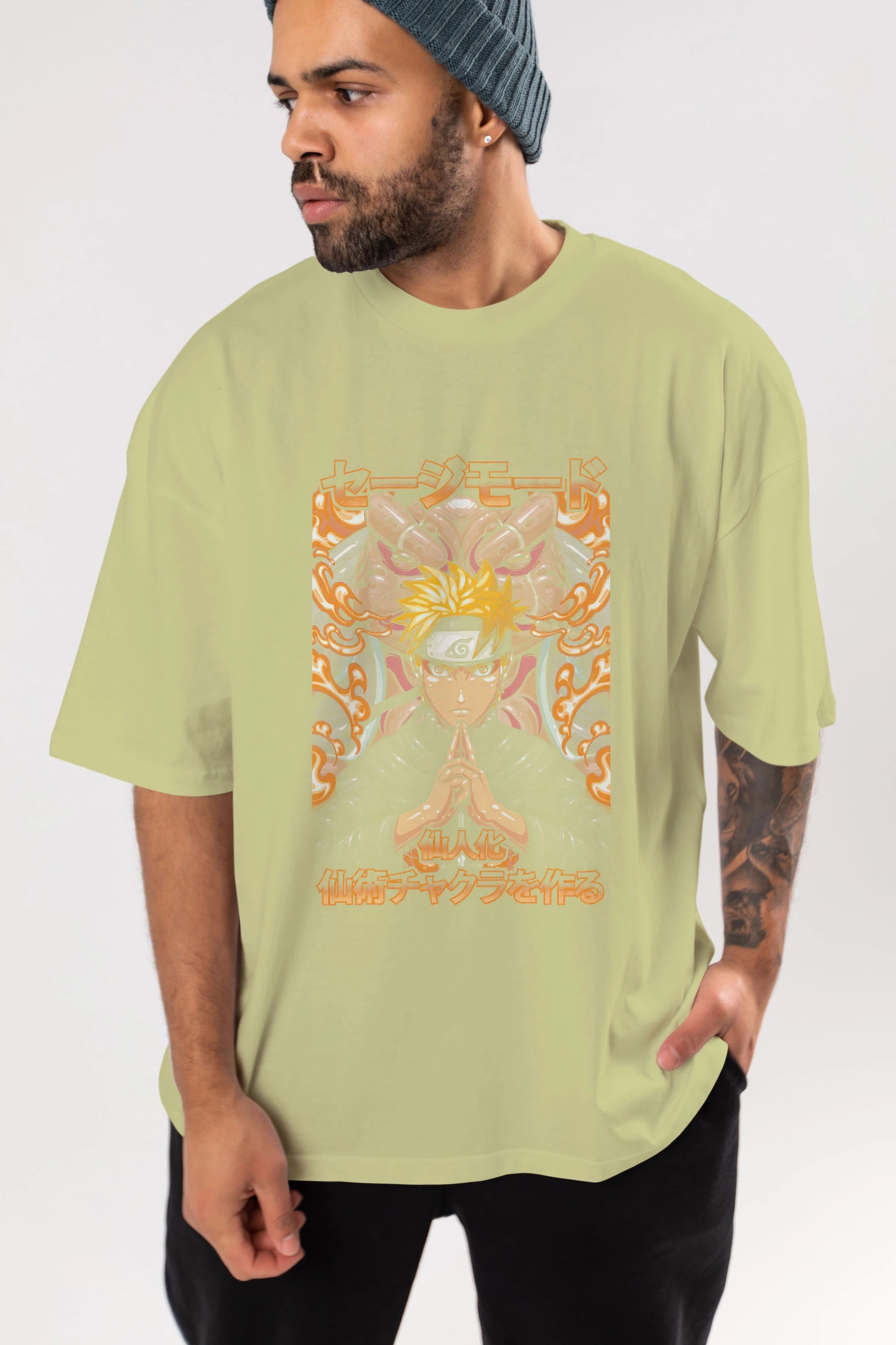 NARUTO (10) Anime Ön Baskılı Oversize t-shirt %100 pamuk Erkek Kadın Unisex