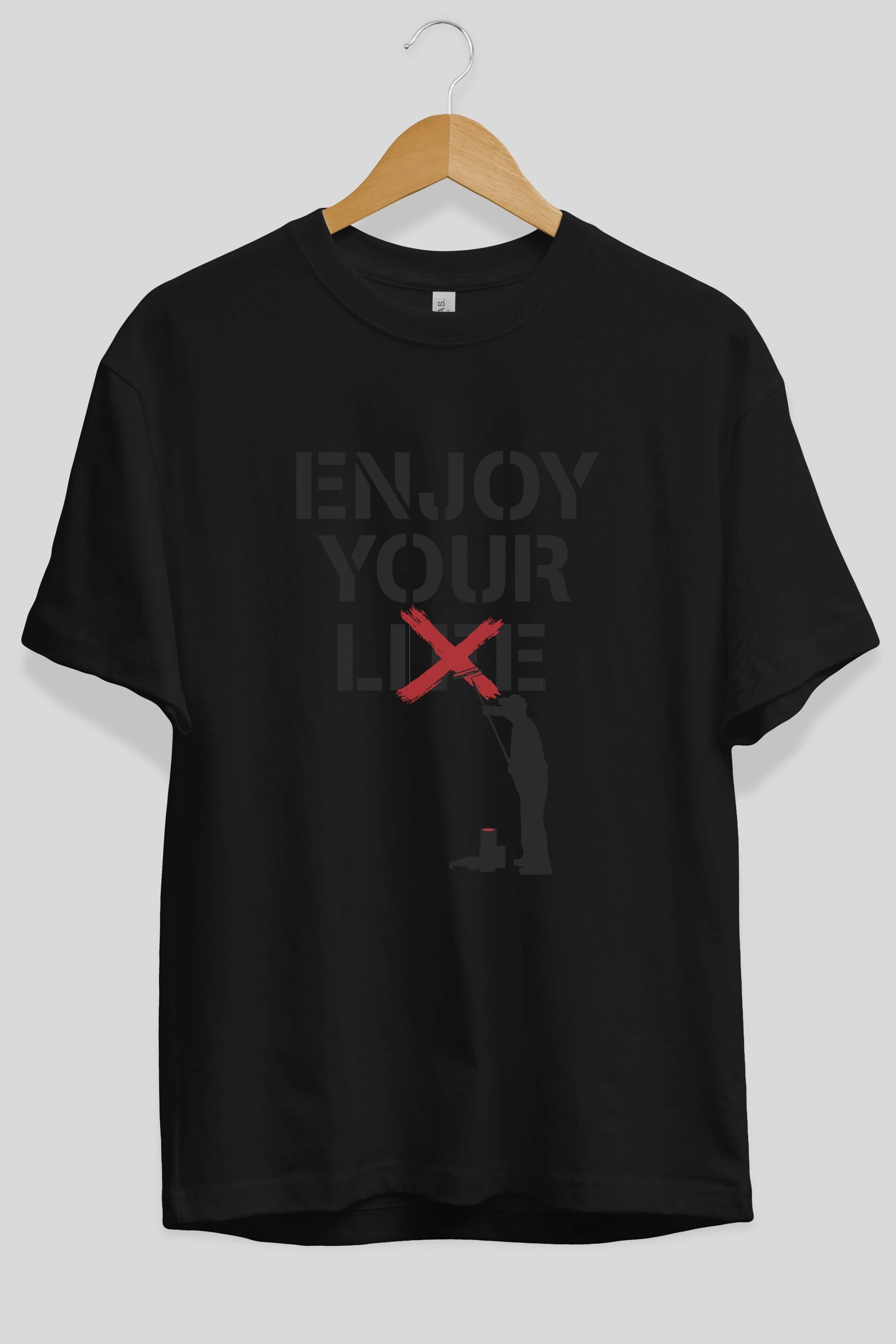Enjoy Your Lie Ön Baskılı Oversize t-shirt %100 pamuk Erkek Kadın Unisex