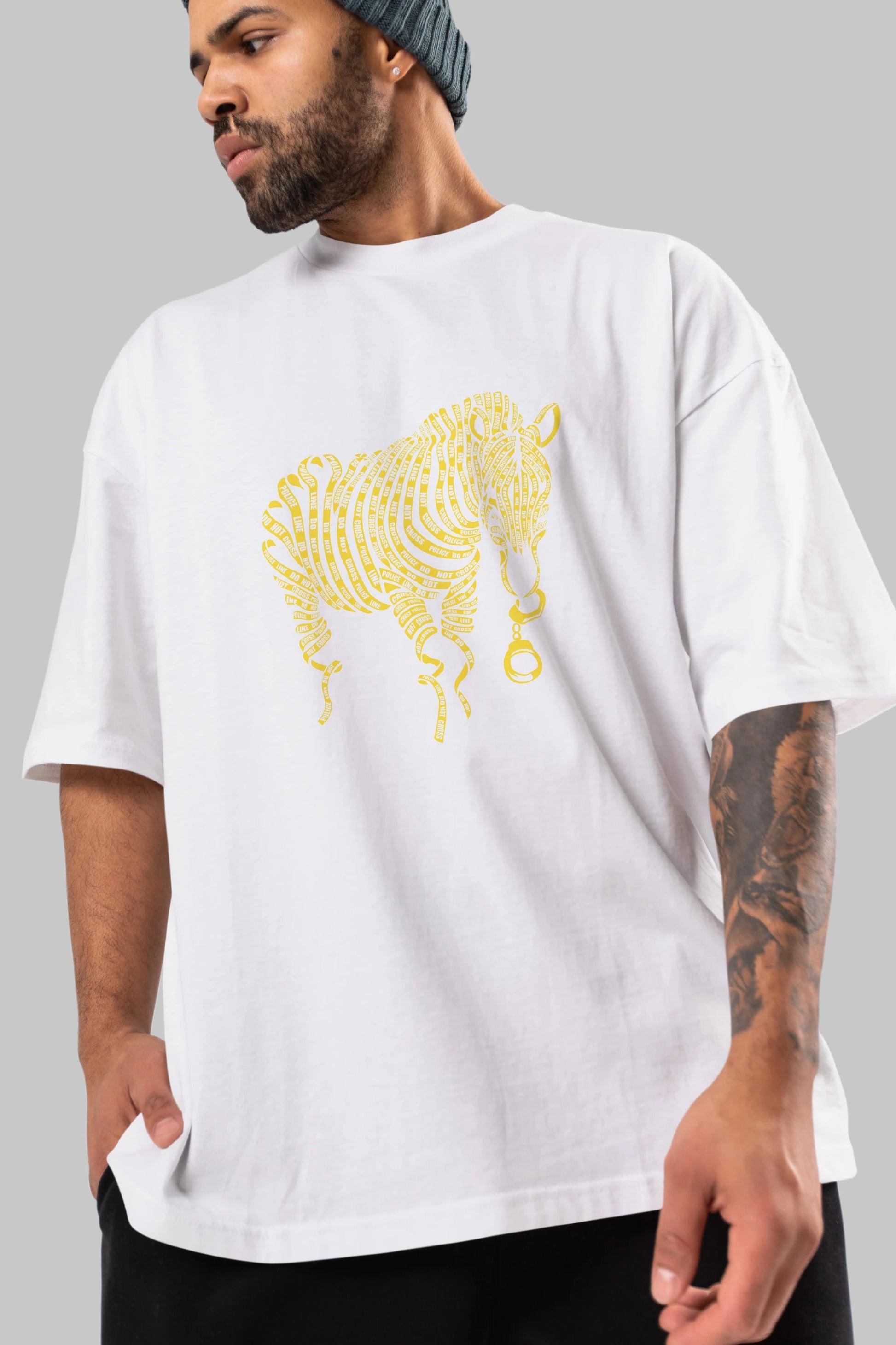 Nature of Crime Ön Baskılı Oversize t-shirt %100 pamuk Erkek Kadın Unisex