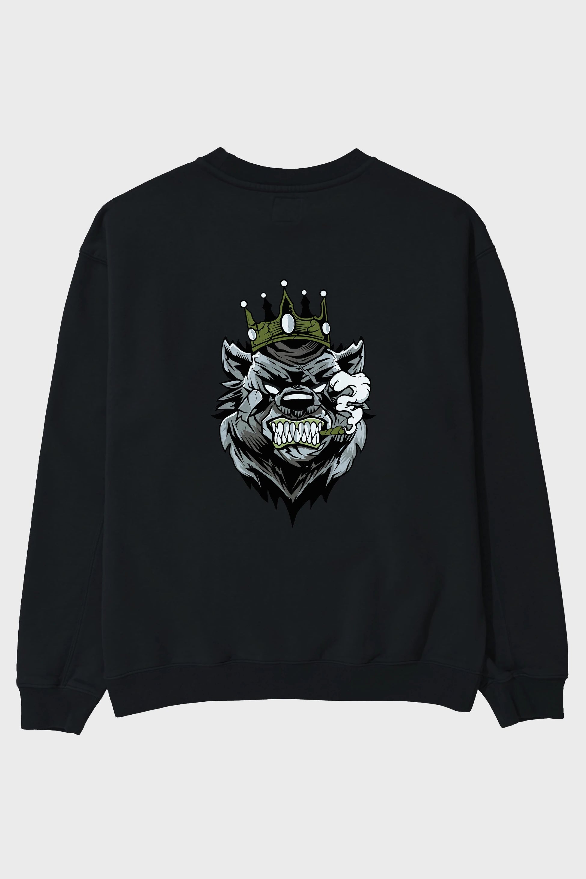 Bear King Arka Baskılı Oversize Sweatshirt Erkek Kadın Unisex