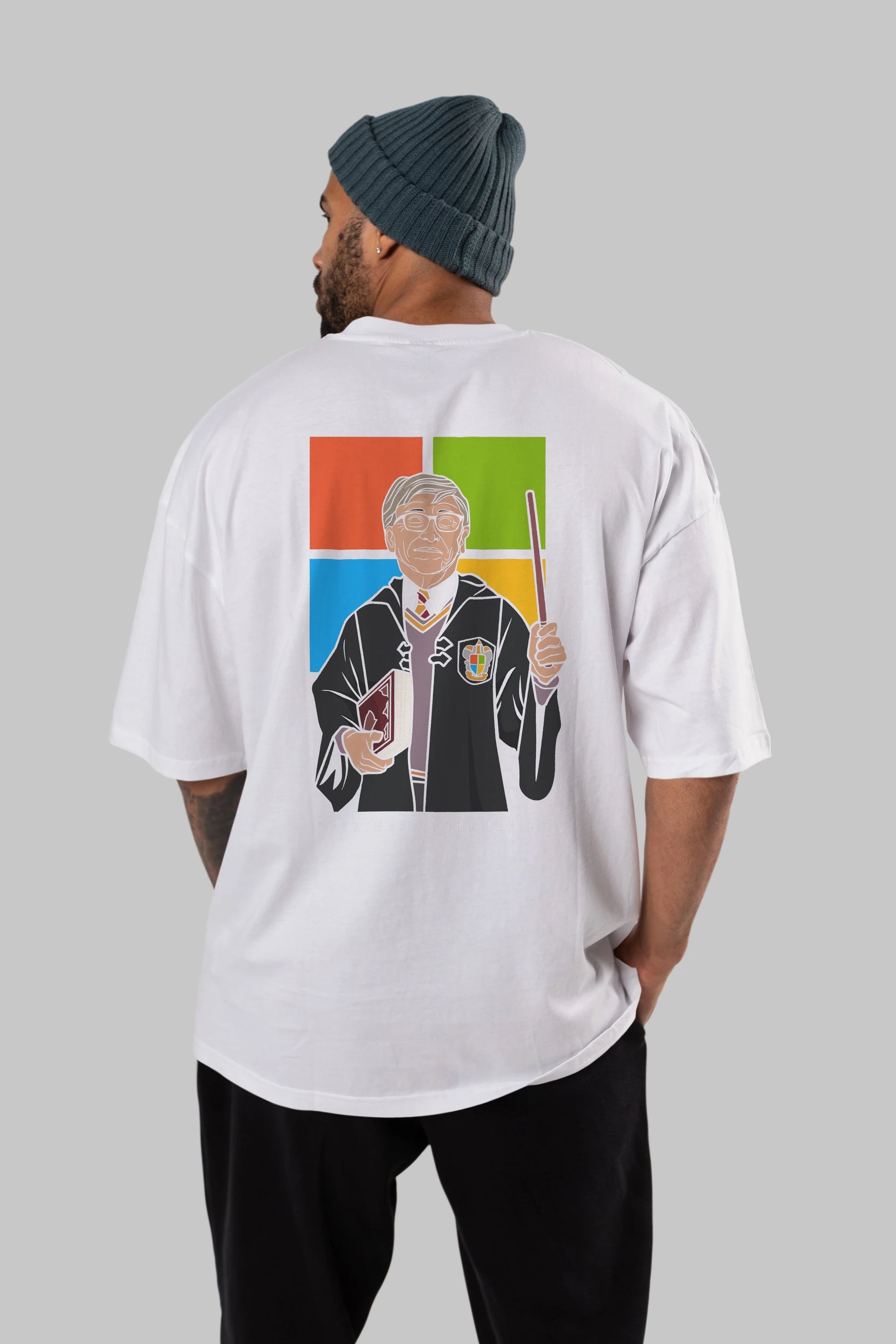 Harry Potter Gates Arka Baskılı Oversize t-shirt Erkek Kadın Unisex %100 Pamuk tişort