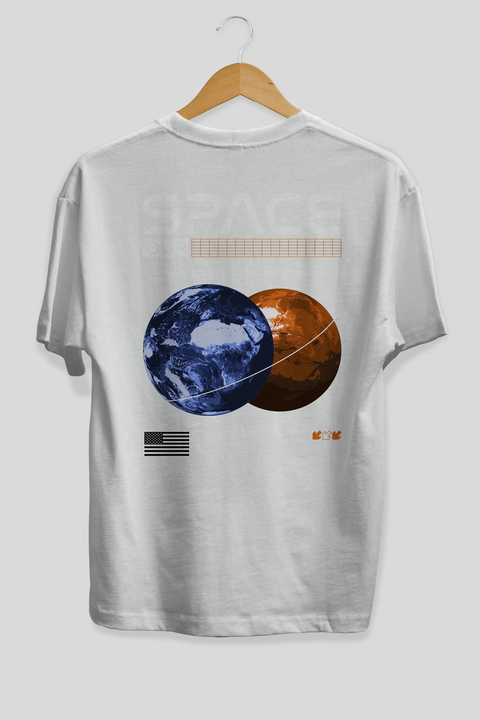 Space Our Arka Baskılı Oversize t-shirt Erkek Kadın Unisex