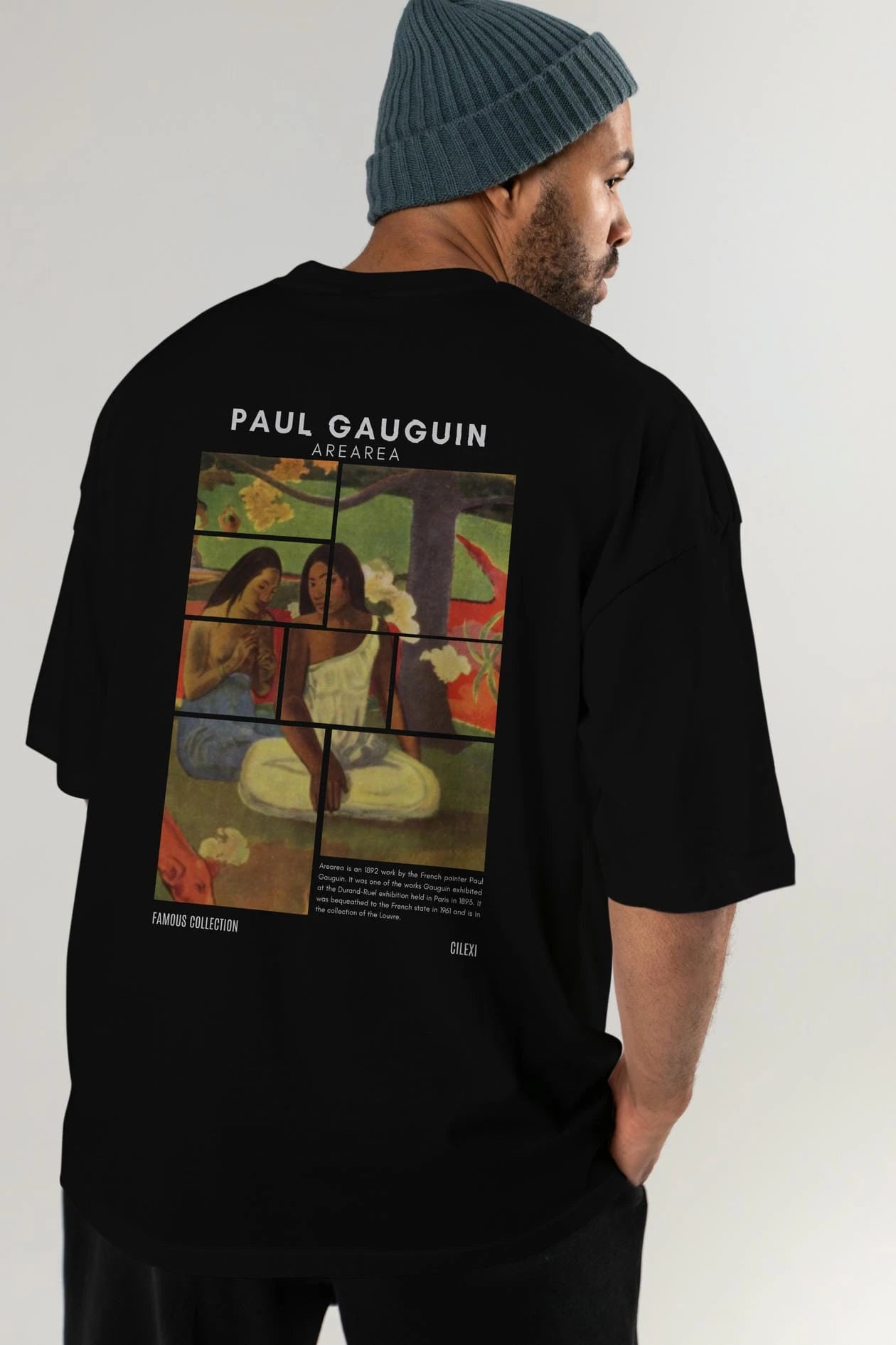 Paul Gauguin Arearea Arka Baskılı Oversize t-shirt Erkek Kadın Bisiklet Yaka Pamuk tişort