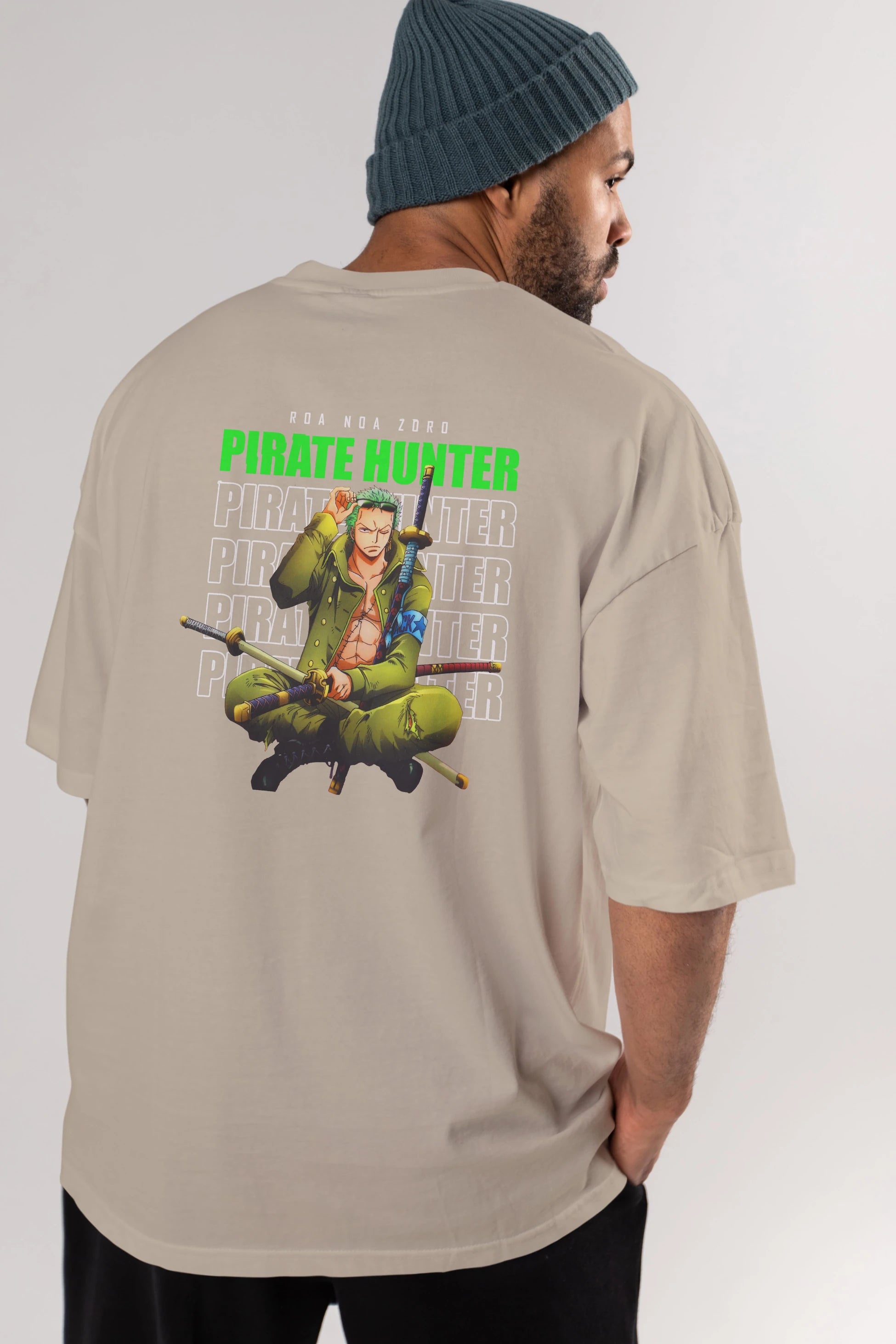 Roronoa Zoro 4 Anime Arka Baskılı Oversize t-shirt Erkek Kadın Unisex %100 pamuk tişort