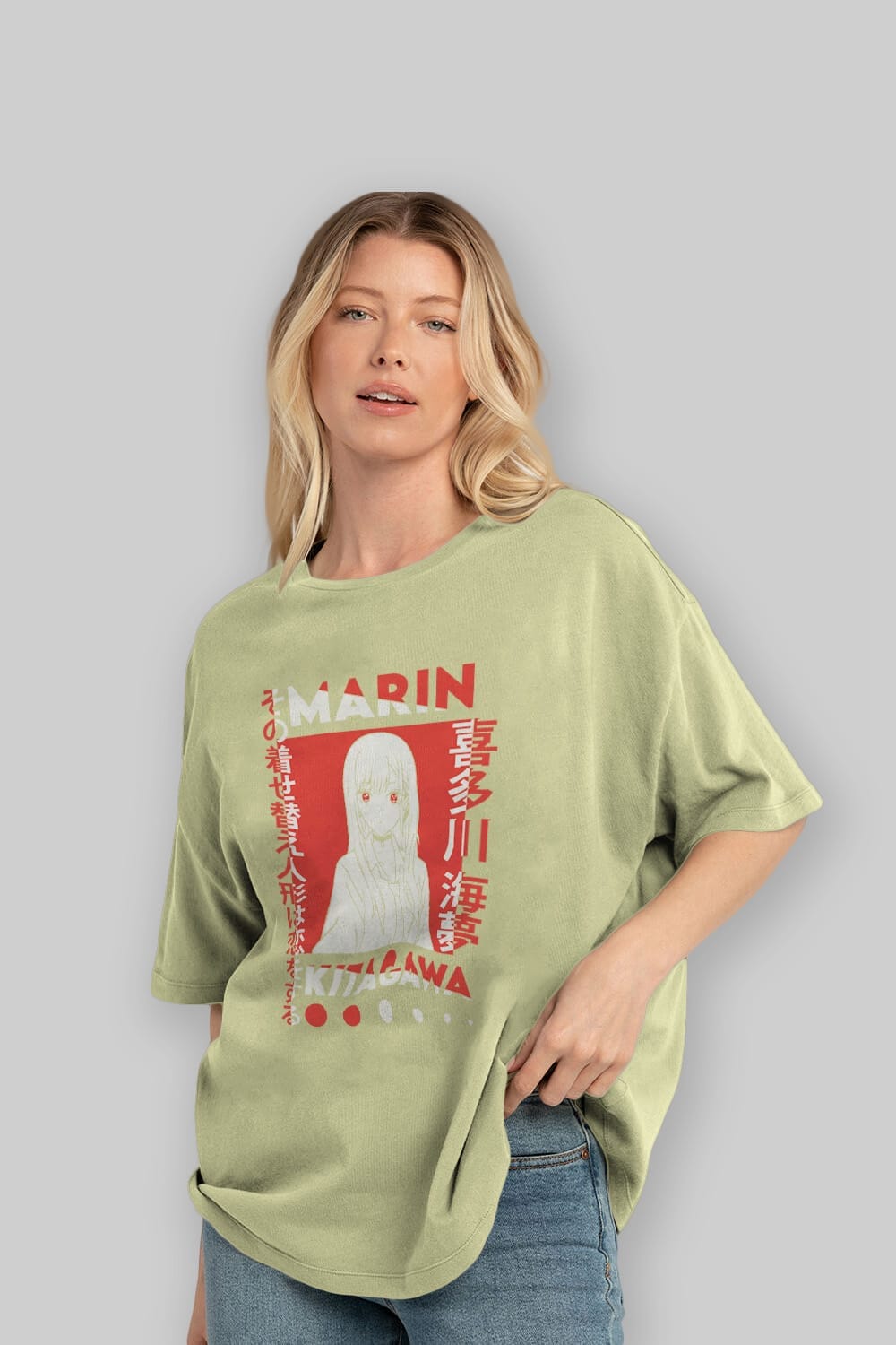 MARIN KITAGAWA Anime Ön Baskılı Oversize t-shirt %100 pamuk Erkek Kadın Unisex