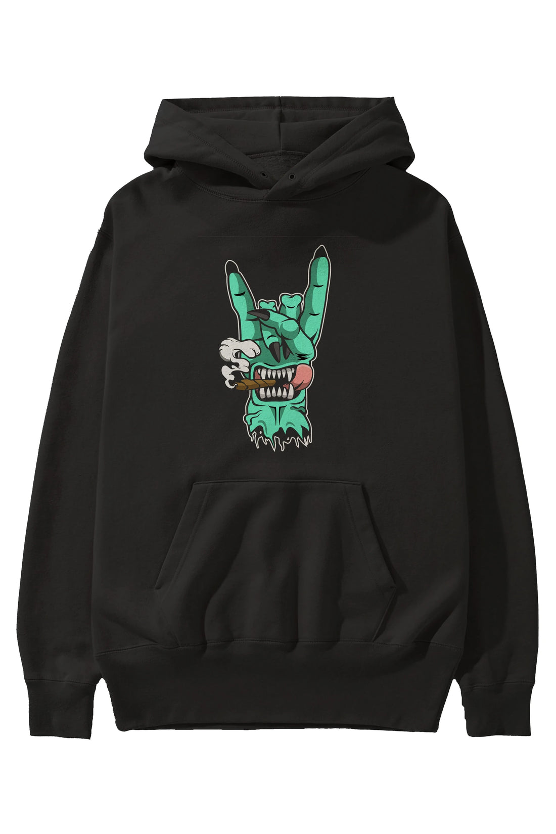 Metal Sign Ön Baskılı Hoodie Oversize Kapüşonlu Sweatshirt Erkek Kadın Unisex