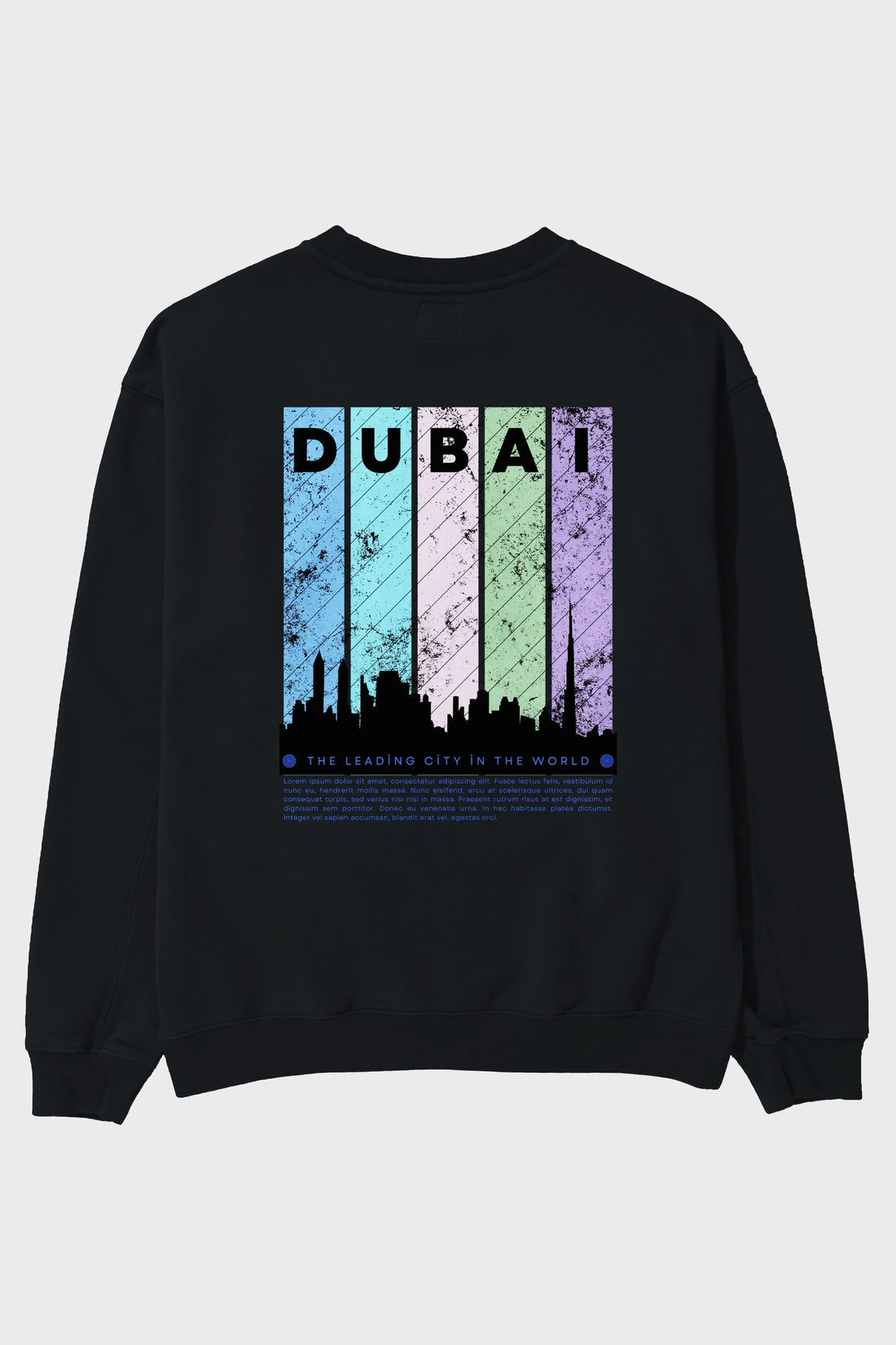 Dubai Yazılı Arka Baskılı Oversize Sweatshirt Erkek Kadın Unisex