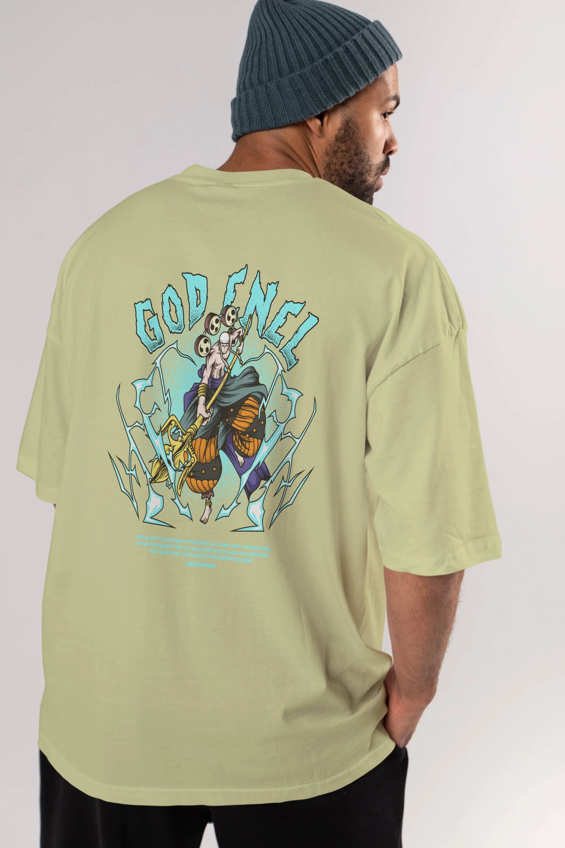 Eneru Anime Arka Baskılı Oversize t-shirt Erkek Kadın Unisex