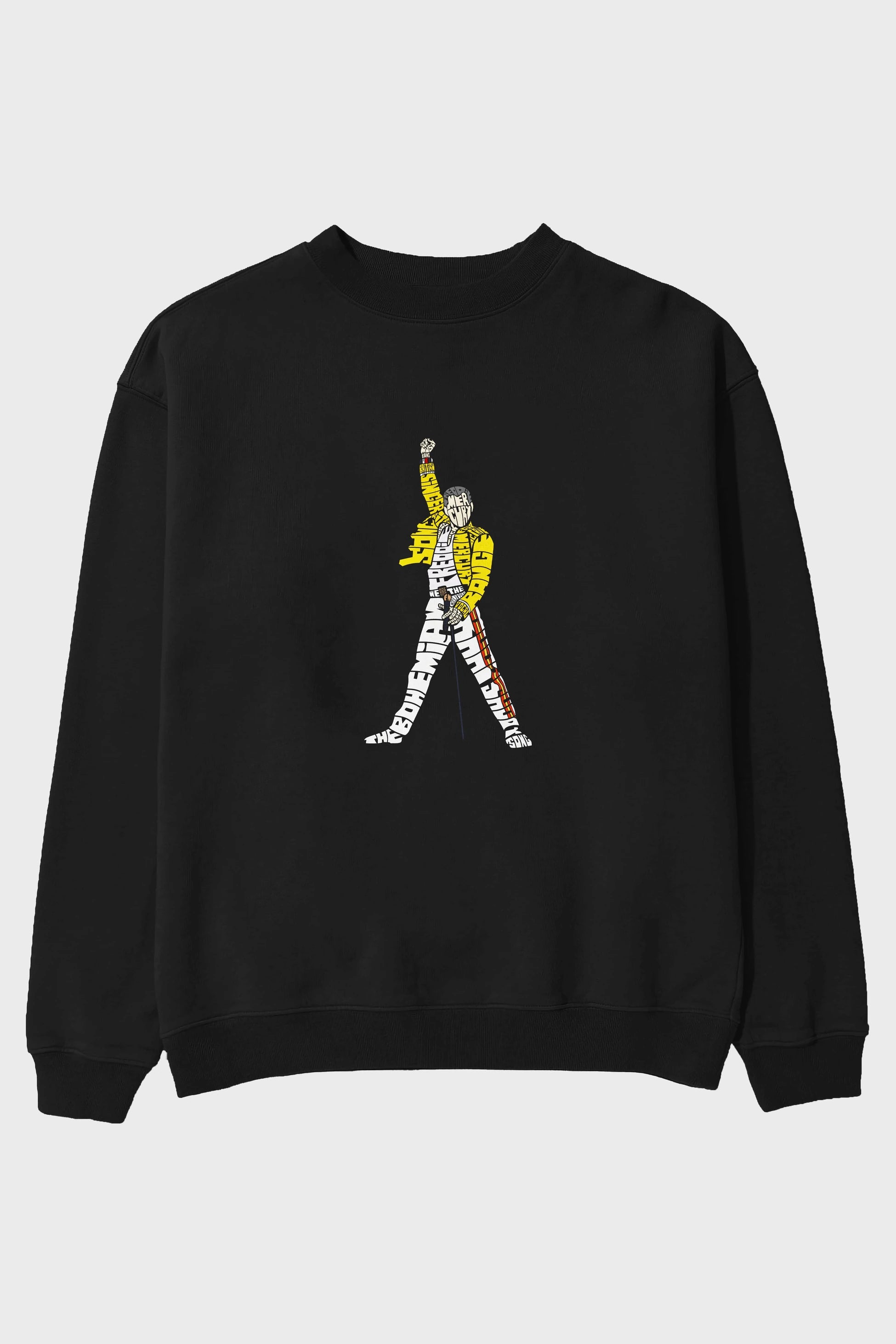 Freddy Mercury Ön Baskılı Oversize Sweatshirt Erkek Kadın Unisex