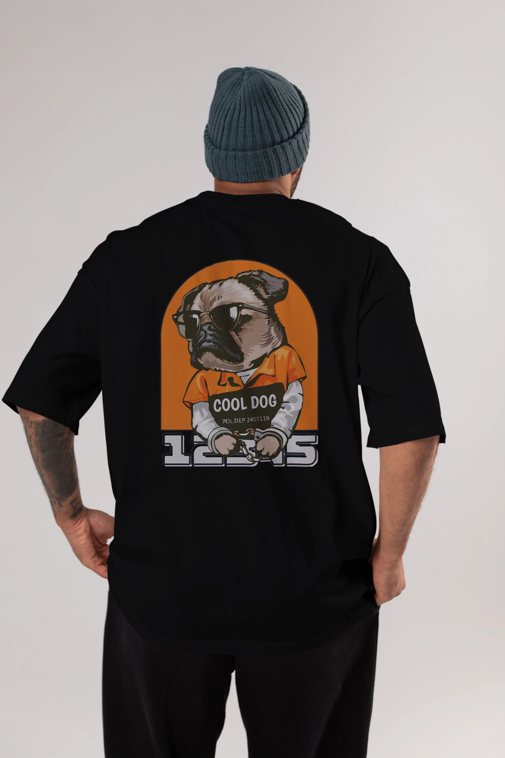 Cool Dog Arka Baskılı Oversize t-shirt Erkek Kadın Unisex