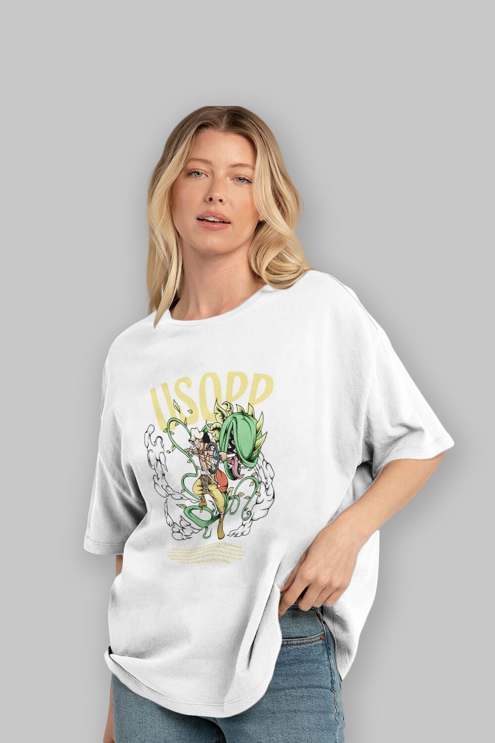 Usopp Anime Ön Baskılı Oversize t-shirt %100 pamuk Erkek Kadın Unisex