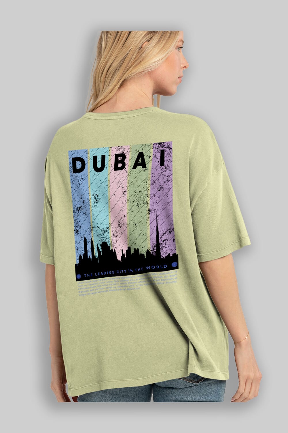 Dubai Yazılı Arka Baskılı Oversize t-shirt Erkek Kadın Unisex