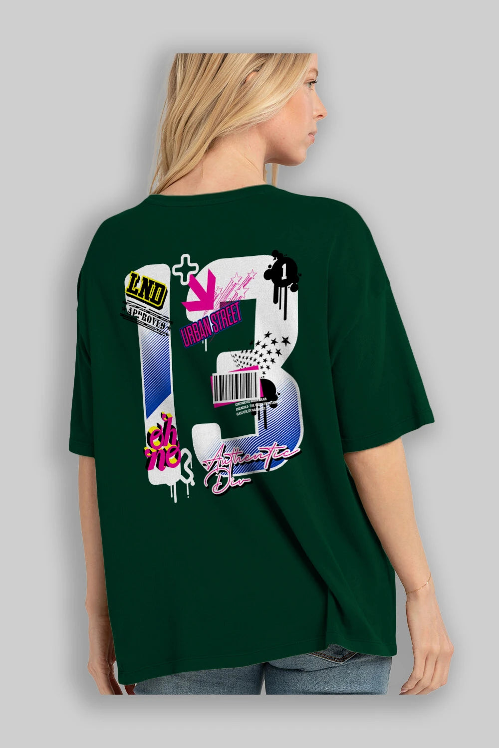 Urban Street 13 Arka Baskılı Oversize t-shirt Erkek Kadın Unisex