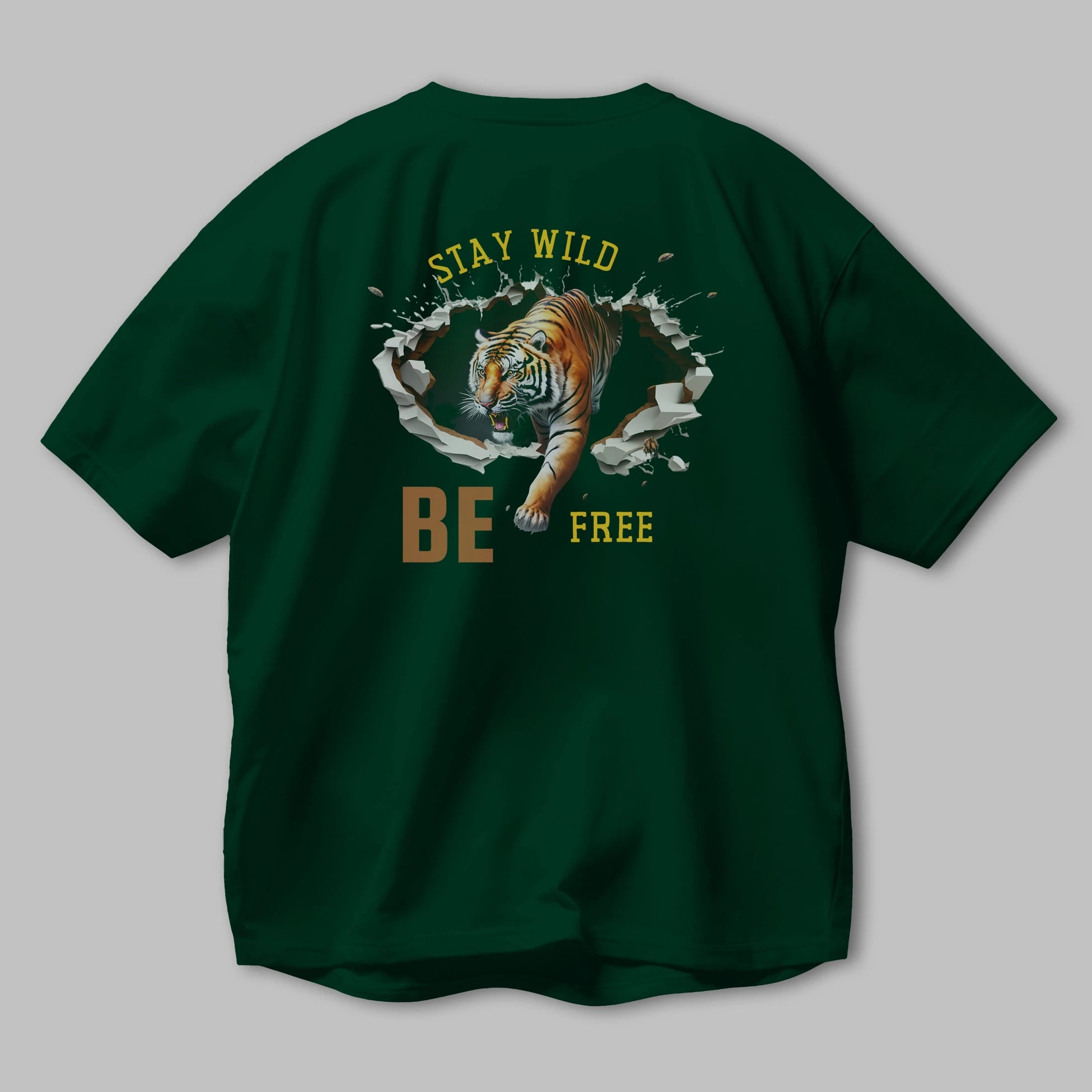 Stay Wild Be Free Yazılı Arka Baskılı Oversize t-shirt Erkek Kadın Unisex