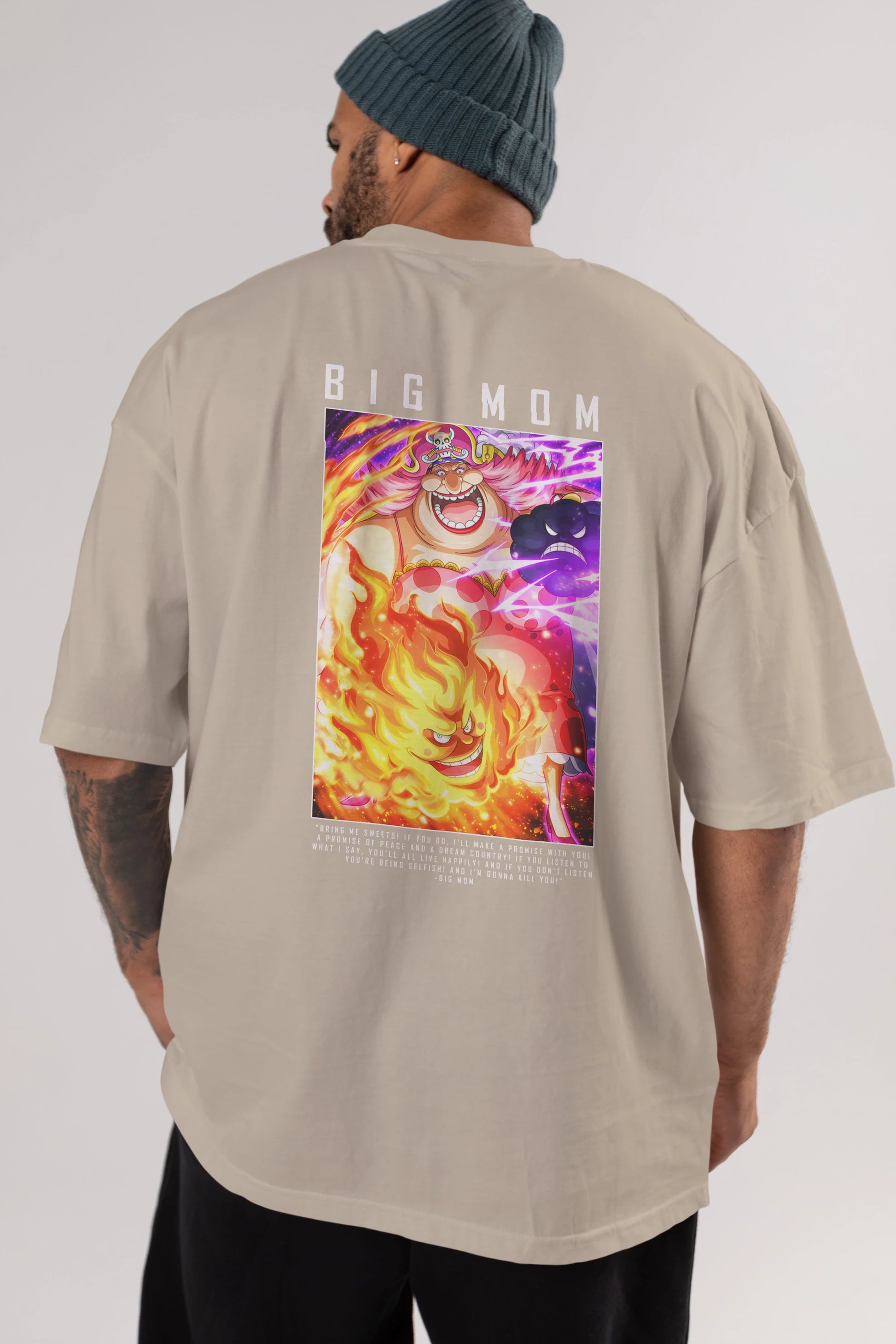 Charlotte Linlin Anime Arka Baskılı Oversize t-shirt Erkek Kadın Unisex %100 pamuk tişort