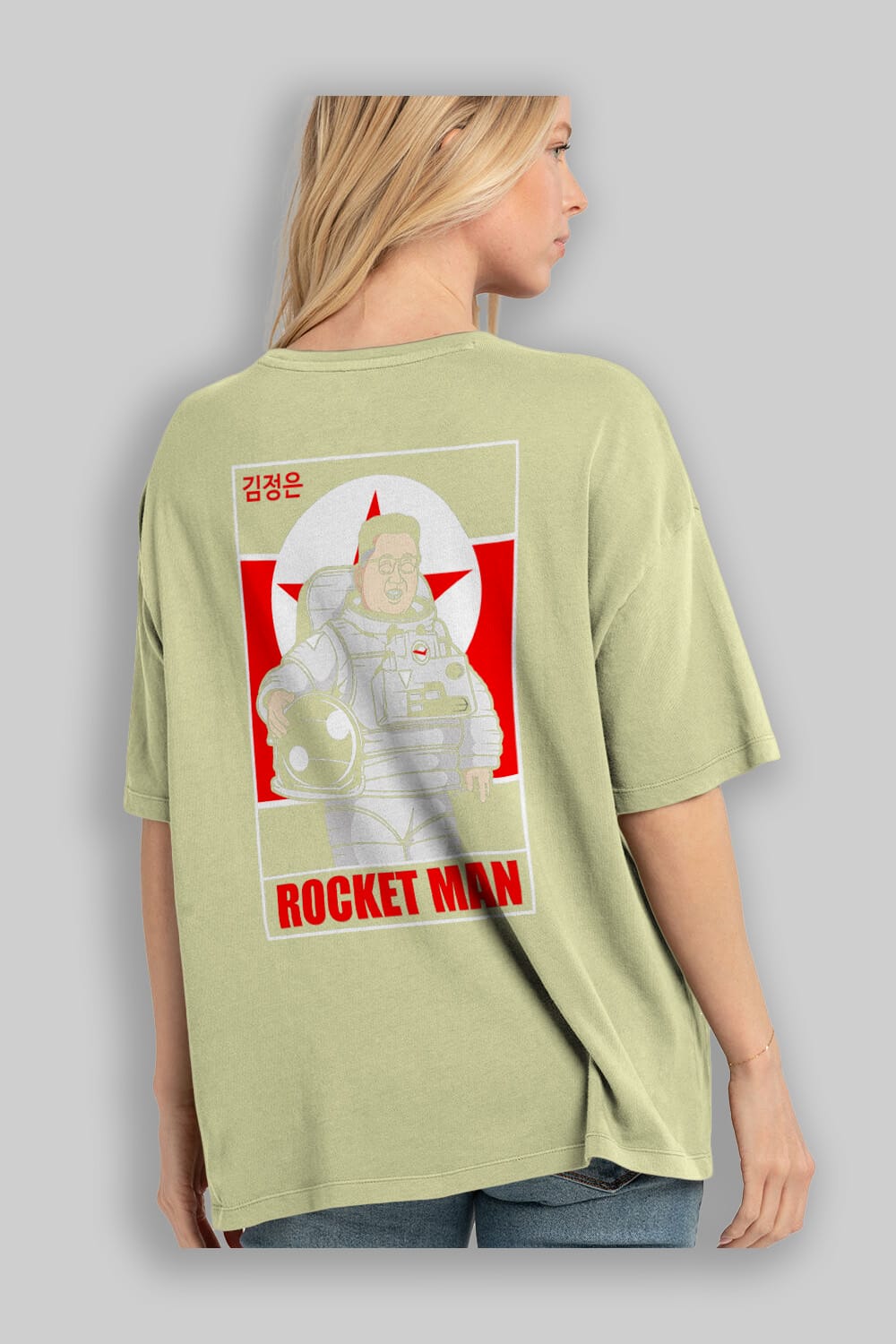 Astronot Kim Arka Baskılı Oversize t-shirt Erkek Kadın Unisex %100 Pamuk tişort
