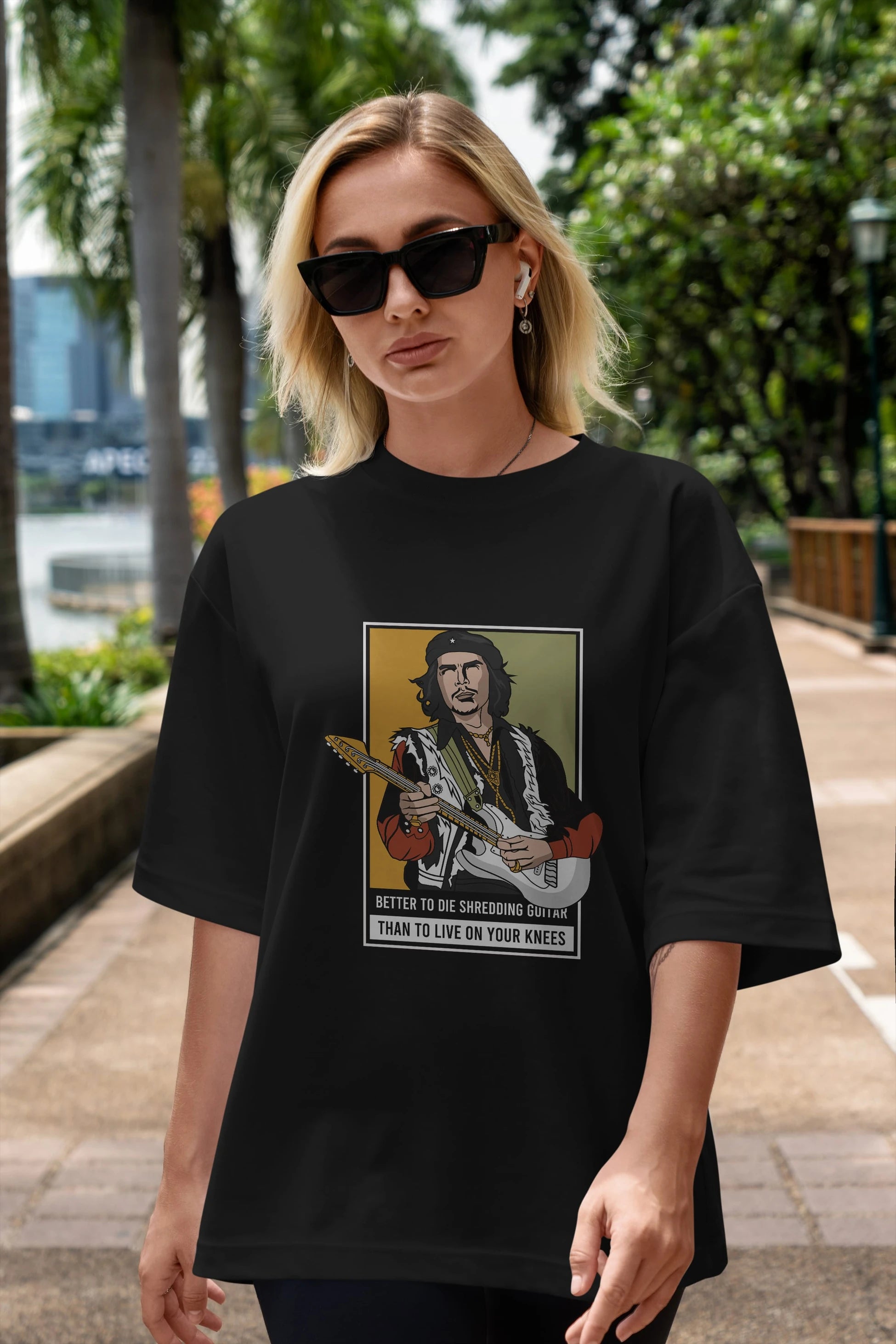 Che Guevara Hendrix Ön Baskılı Oversize t-shirt Erkek Kadın Unisex %100 Pamuk tişort