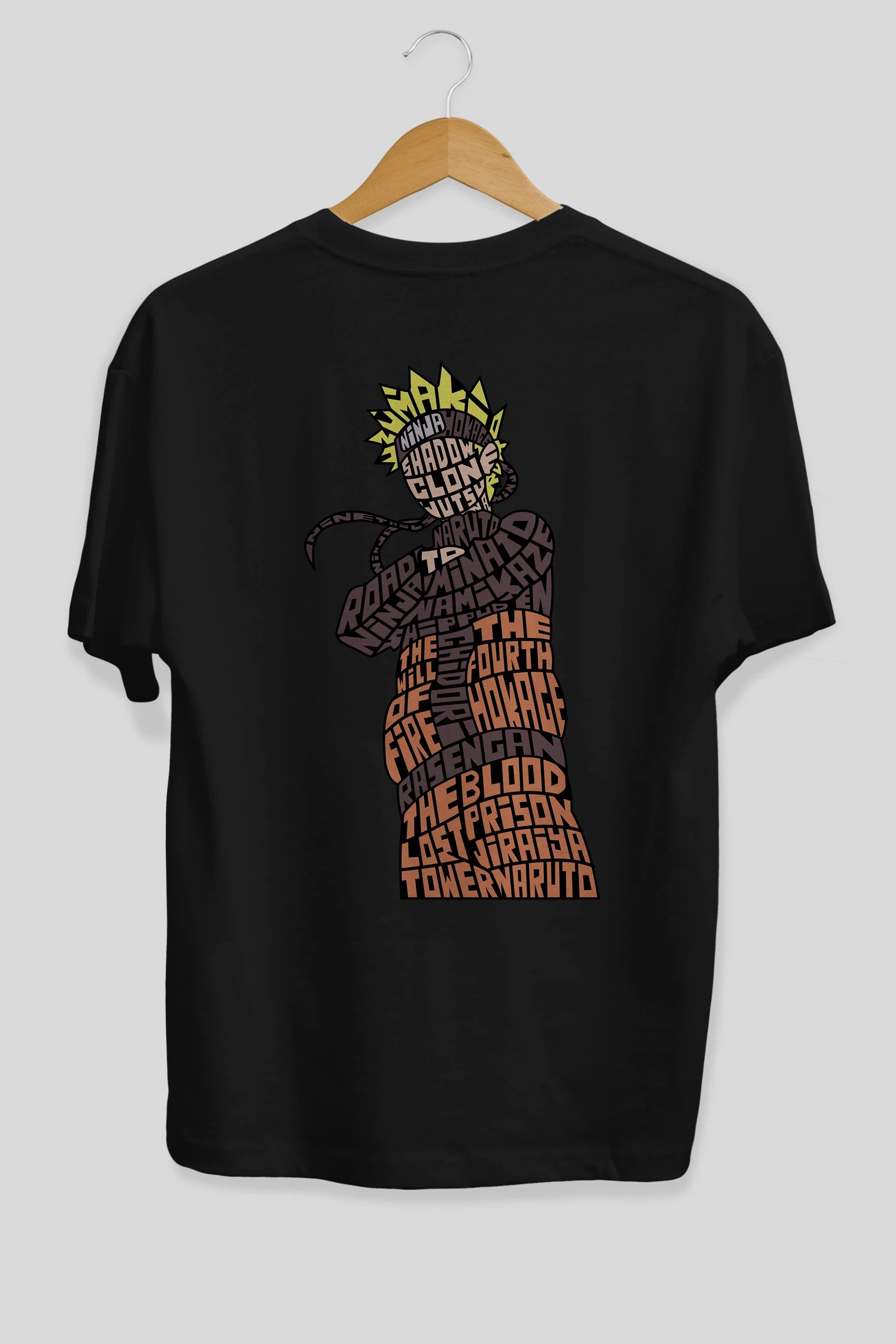 Rasengan Arka Baskılı Oversize t-shirt %100 pamuk Erkek Kadın Unisex