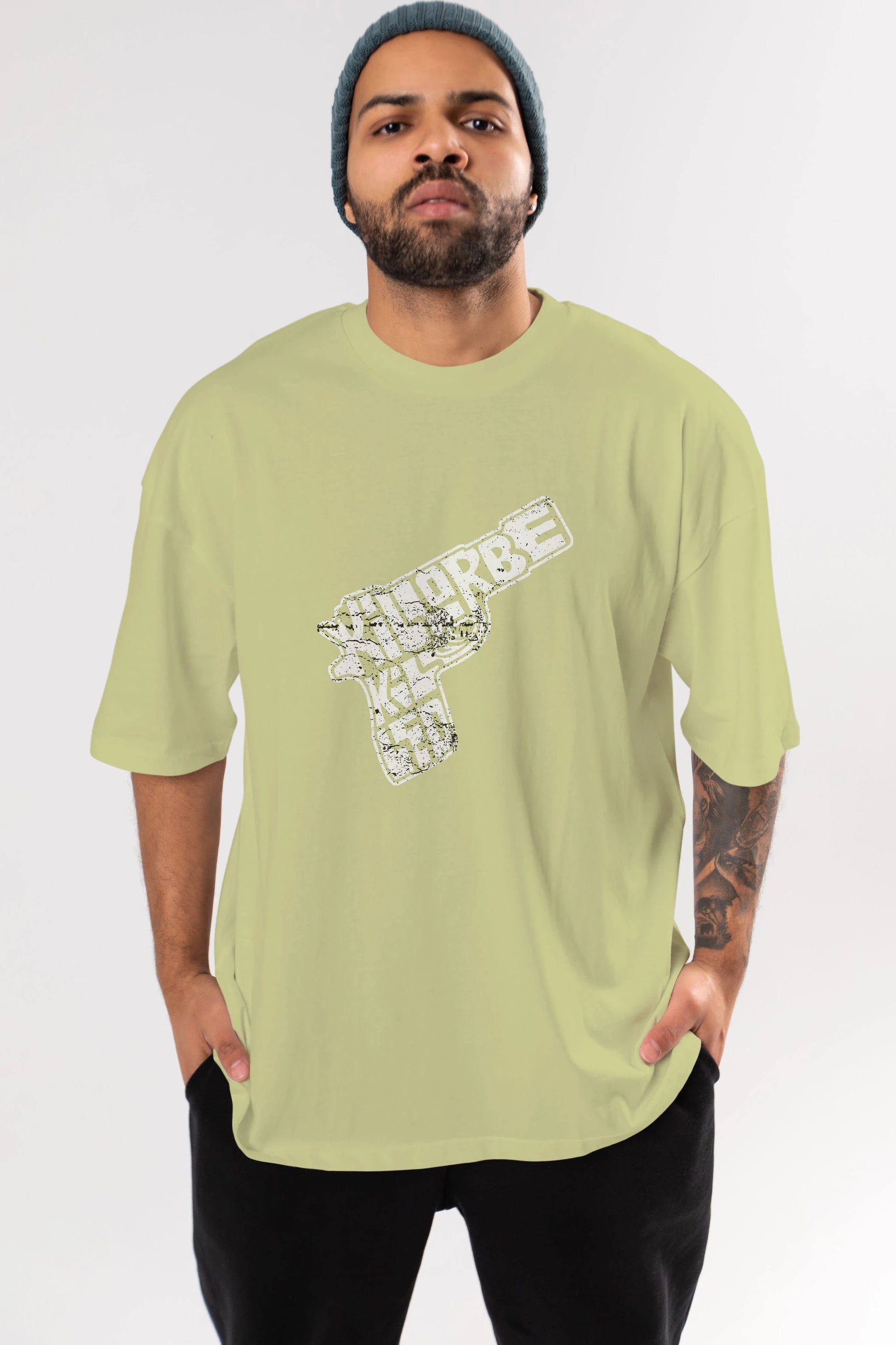 Kill Or Be Killed Ön Baskılı Oversize t-shirt %100 pamuk Erkek Kadın Unisex