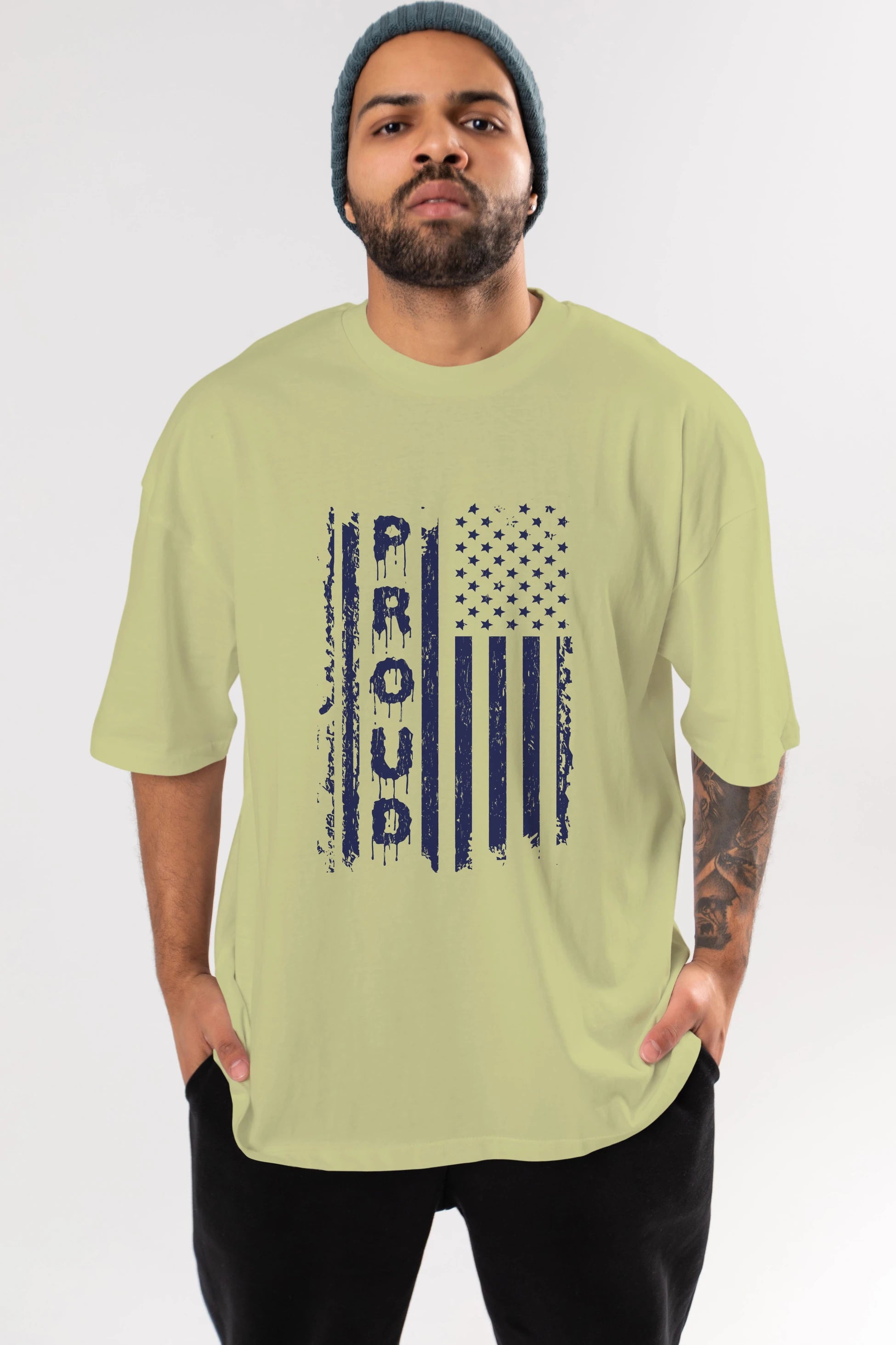 Proud Ön Baskılı Oversize t-shirt Erkek Kadın Unisex