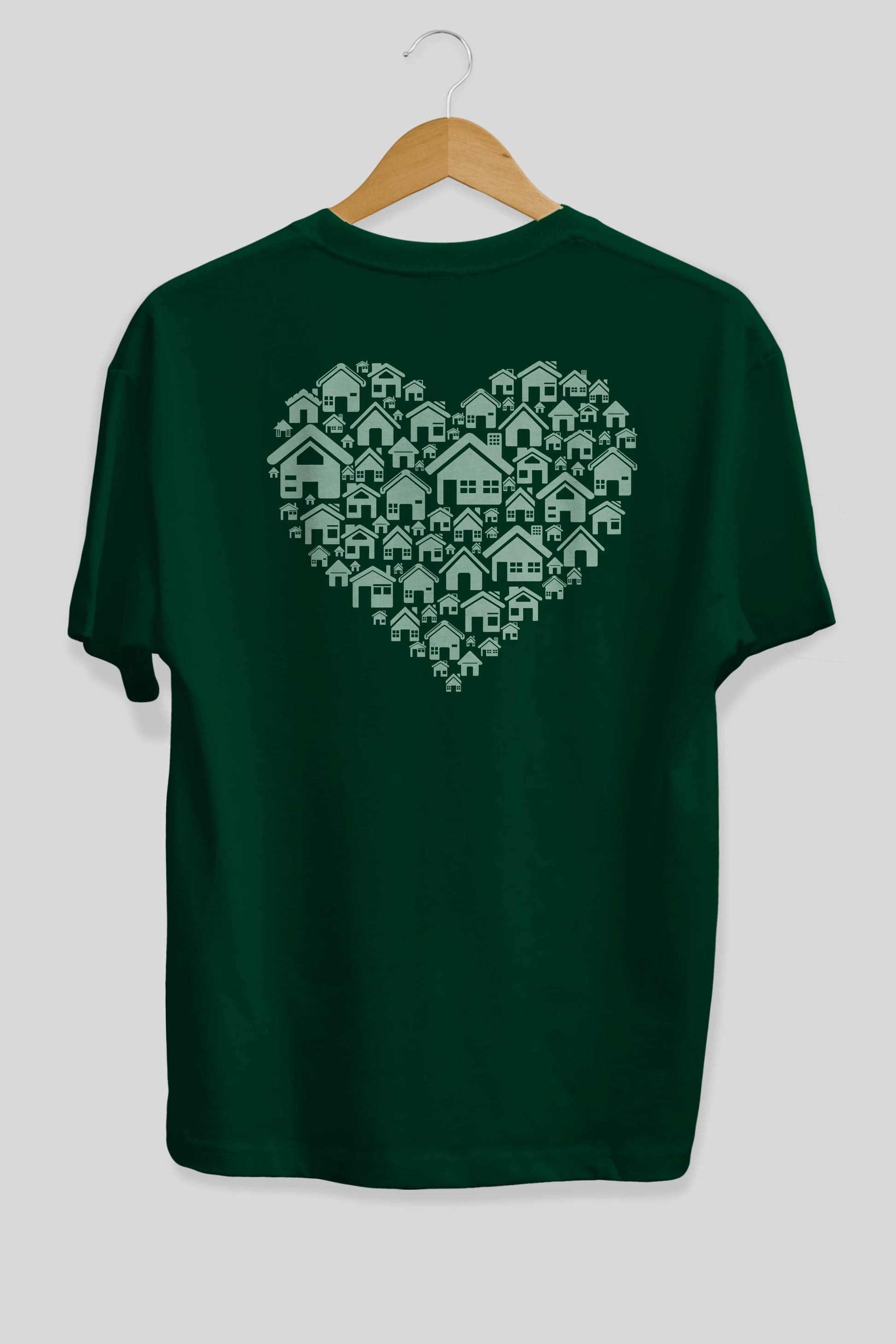 Home Heart Arka Baskılı Oversize t-shirt %100 pamuk Erkek Kadın Unisex