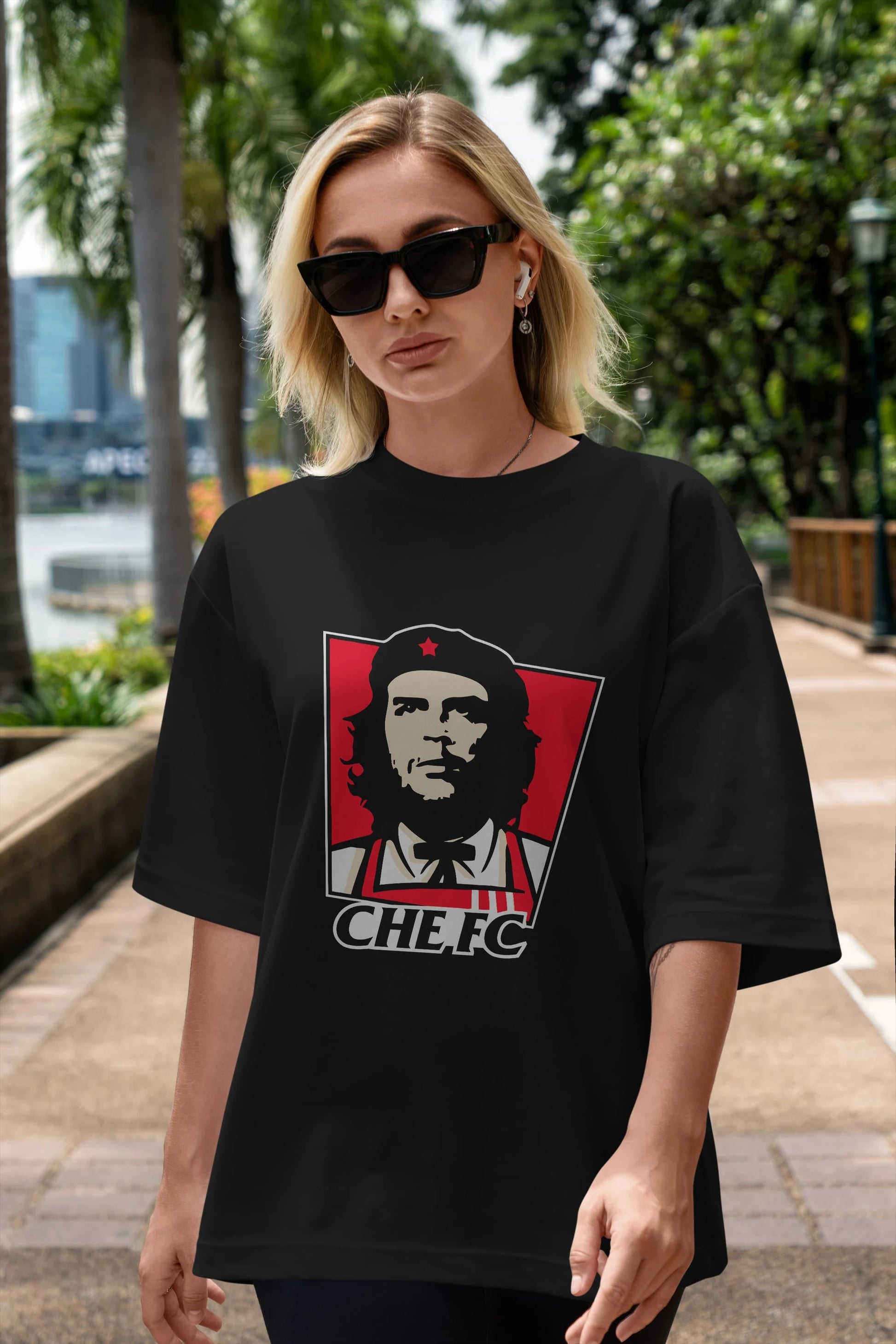 Che FC Ön Baskılı Oversize t-shirt Erkek Kadın Unisex %100 Pamuk Bisiklet Yaka tişort