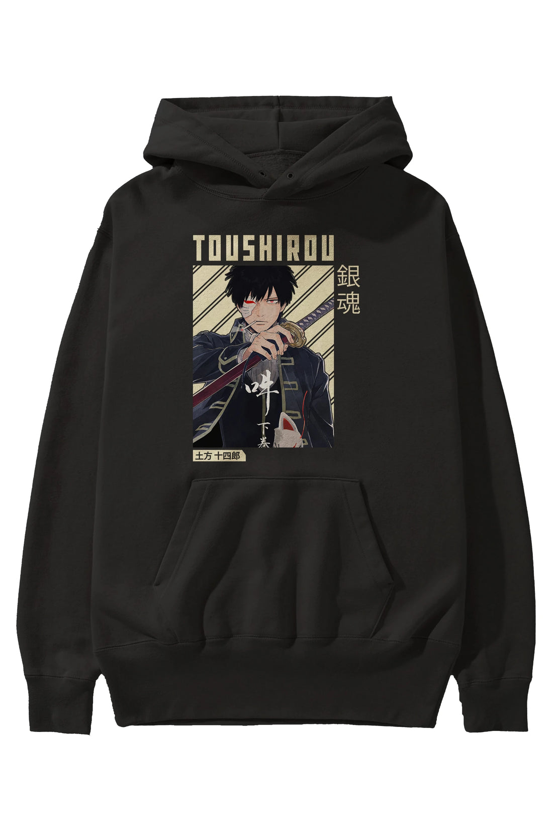 Toushirou Hijikata Anime Ön Baskılı Hoodie Oversize Kapüşonlu Sweatshirt Erkek Kadın Unisex
