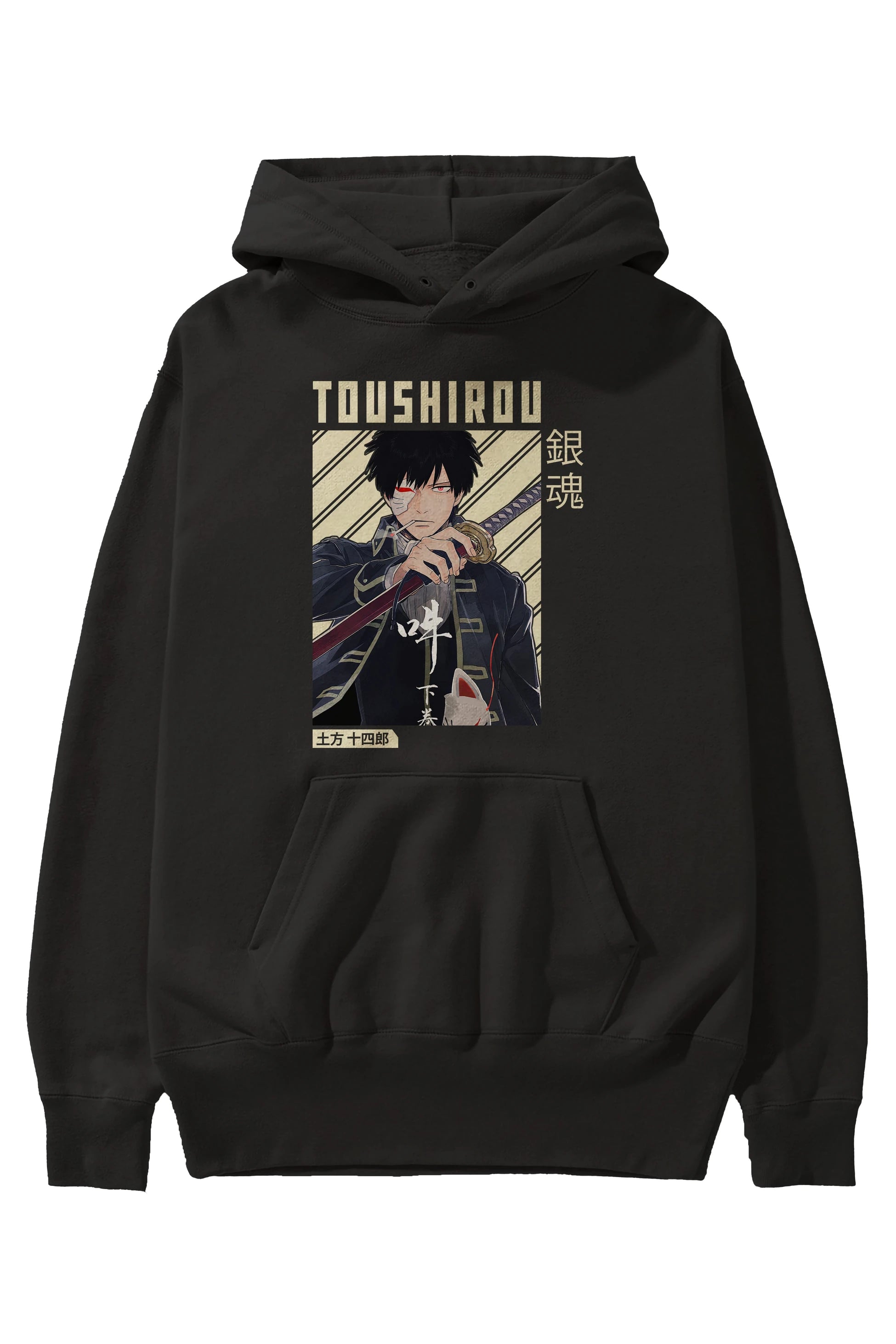 Toushirou Hijikata Anime Ön Baskılı Hoodie Oversize Kapüşonlu Sweatshirt Erkek Kadın Unisex