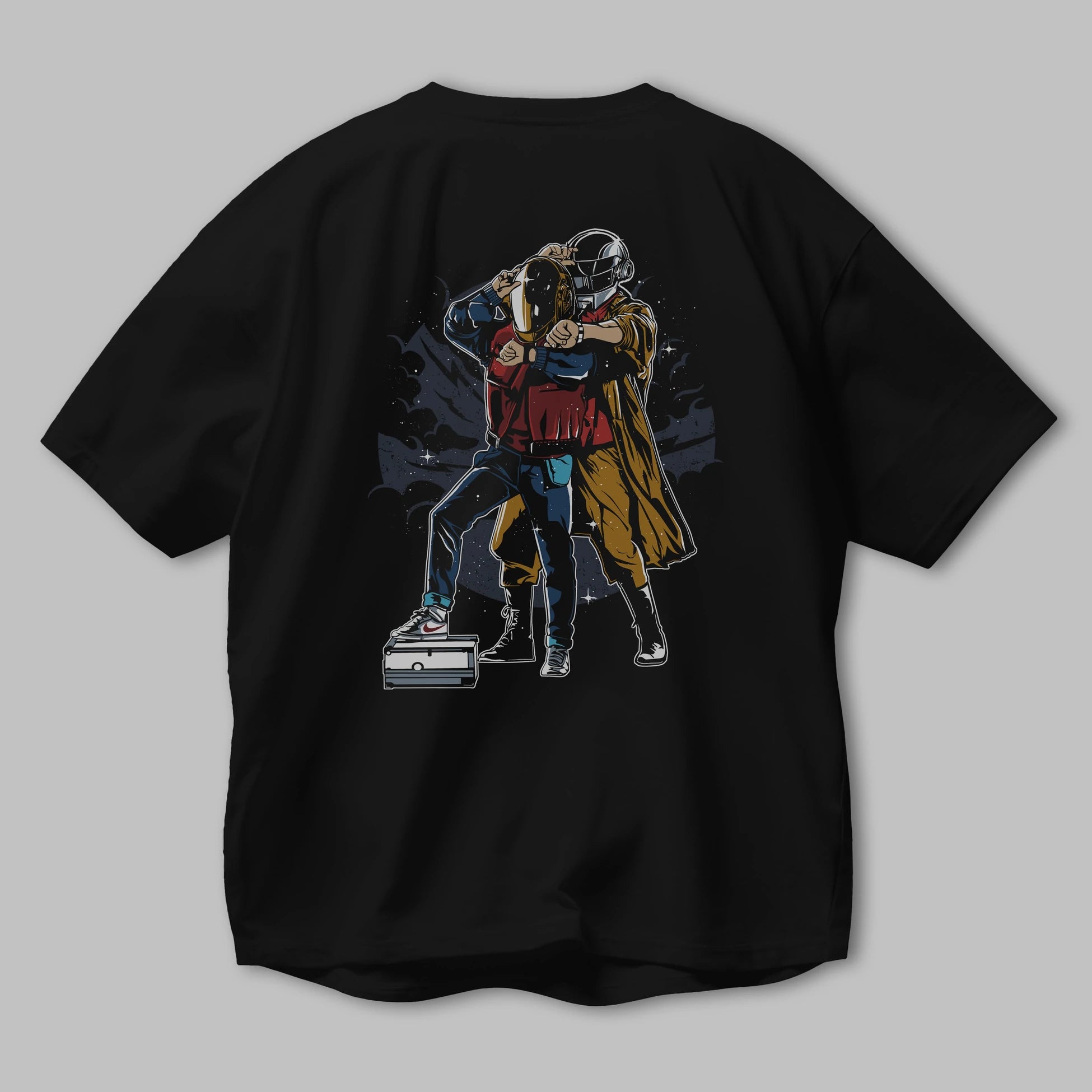Back To The Beat Arka Baskılı Oversize t-shirt Erkek Kadın Unisex %100 Pamuk