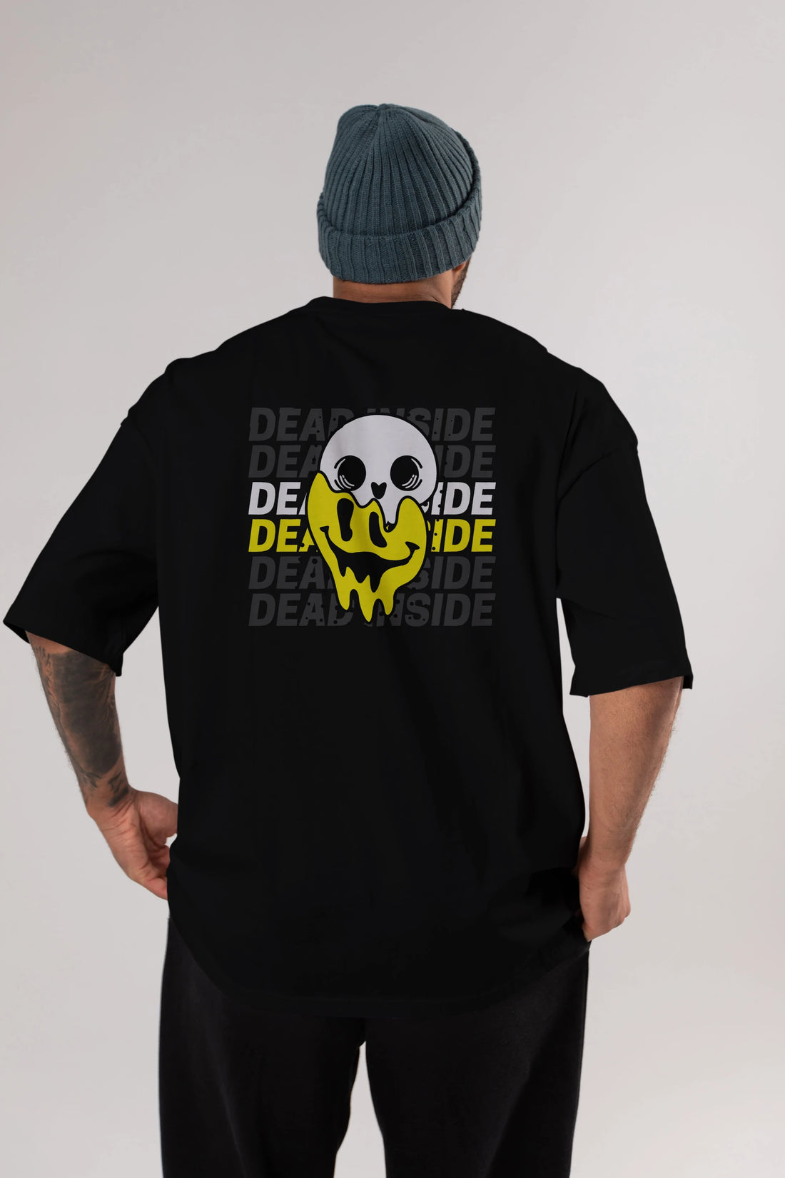 Dead Inside Yazılı Arka Baskılı Oversize t-shirt Erkek Kadın Unisex