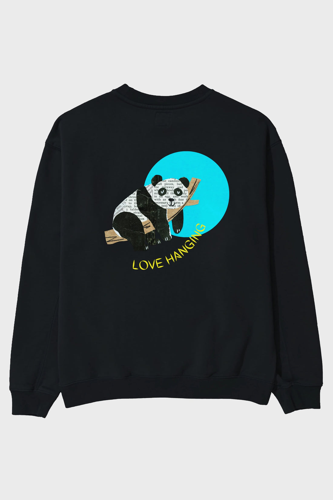 Panda Love Hanging Arka Baskılı Oversize Sweatshirt Erkek Kadın Unisex
