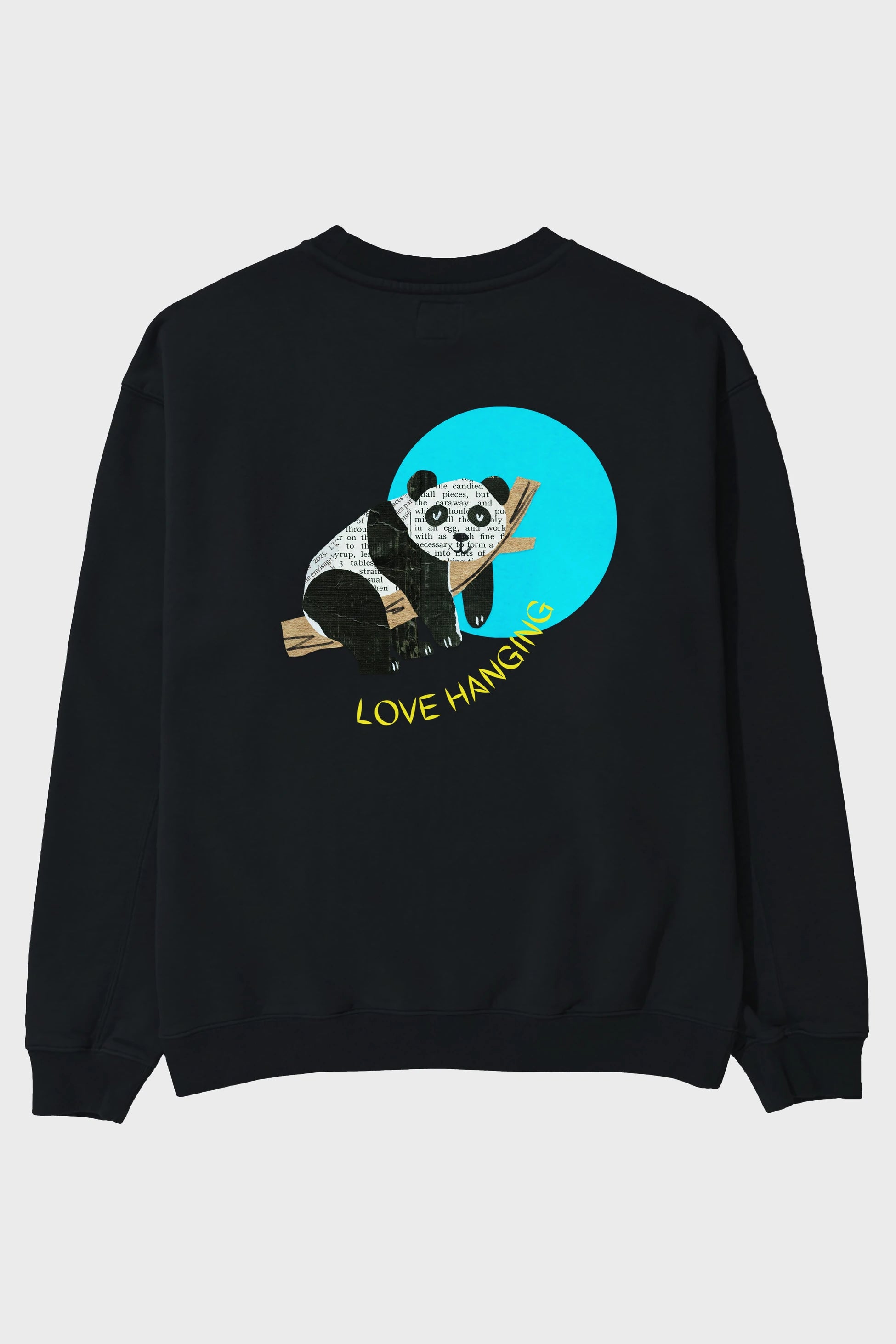 Panda Love Hanging Arka Baskılı Oversize Sweatshirt Erkek Kadın Unisex