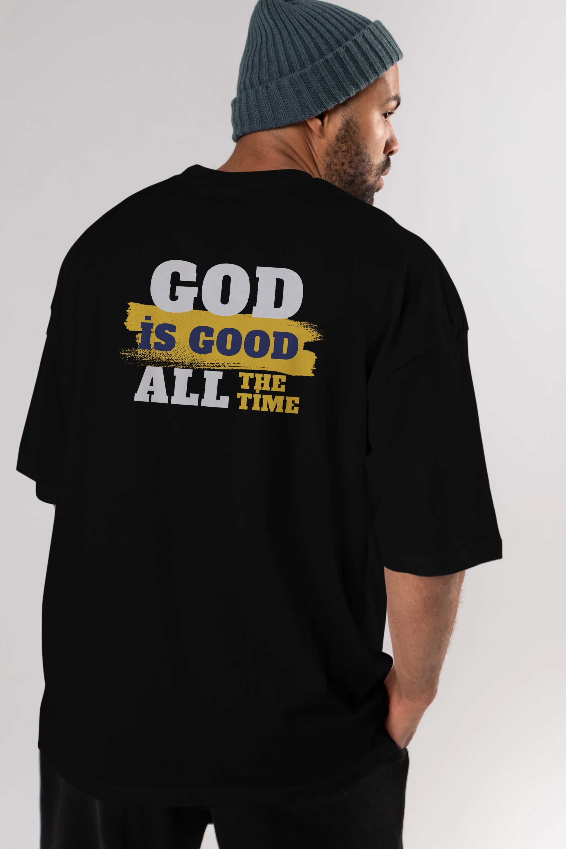 God is Good Yazılı Arka Baskılı Oversize t-shirt Erkek Kadın Unisex