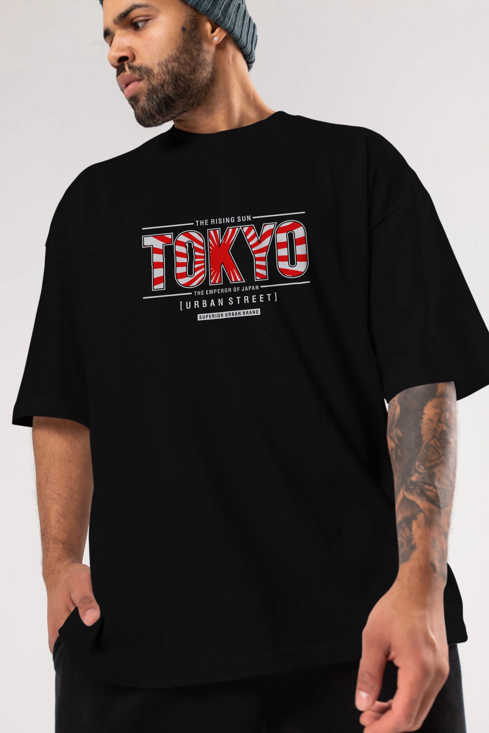 Tokyo Ön Baskılı Oversize t-shirt Erkek Kadın Unisex